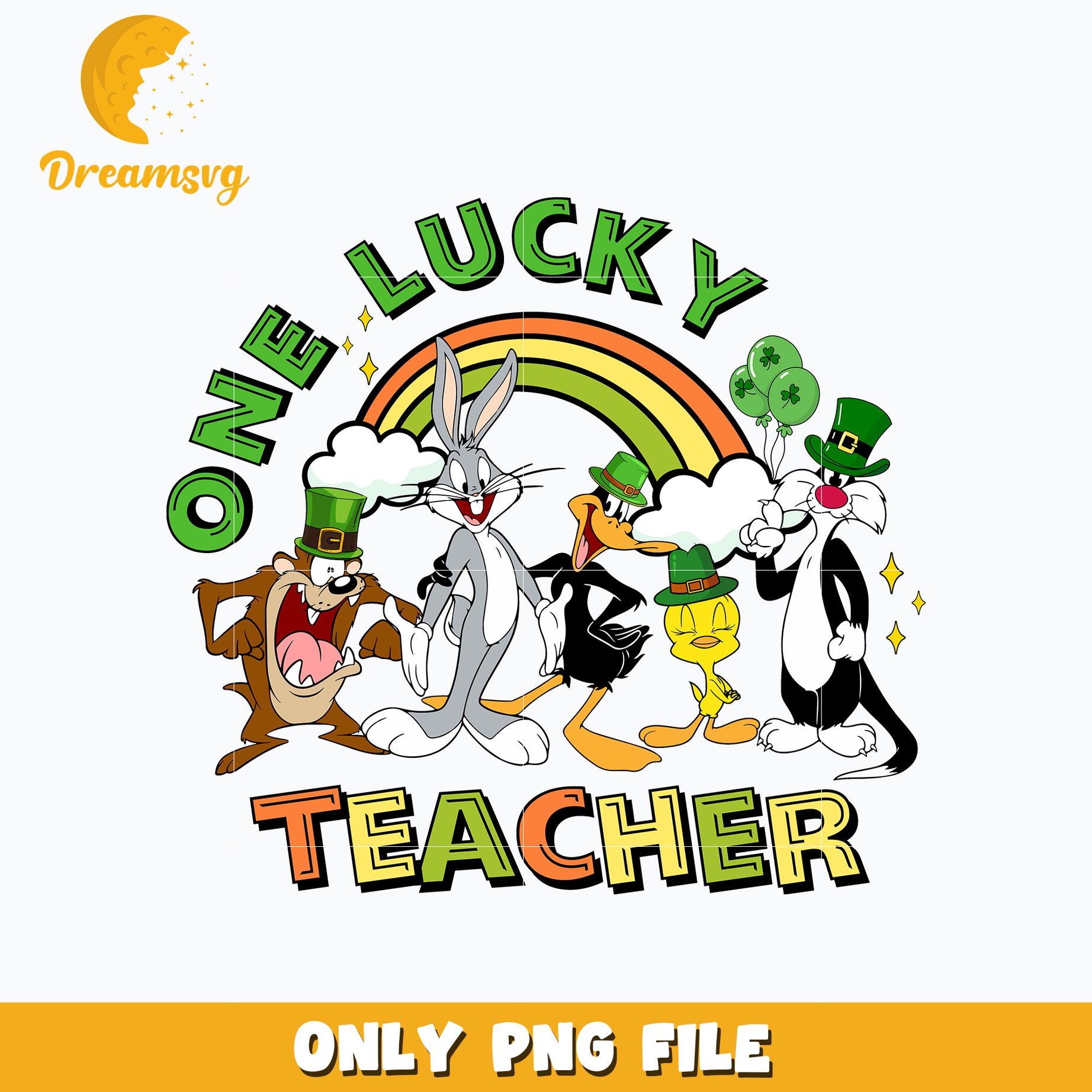 Looney Tunes one lucky teacher patrick's day Png