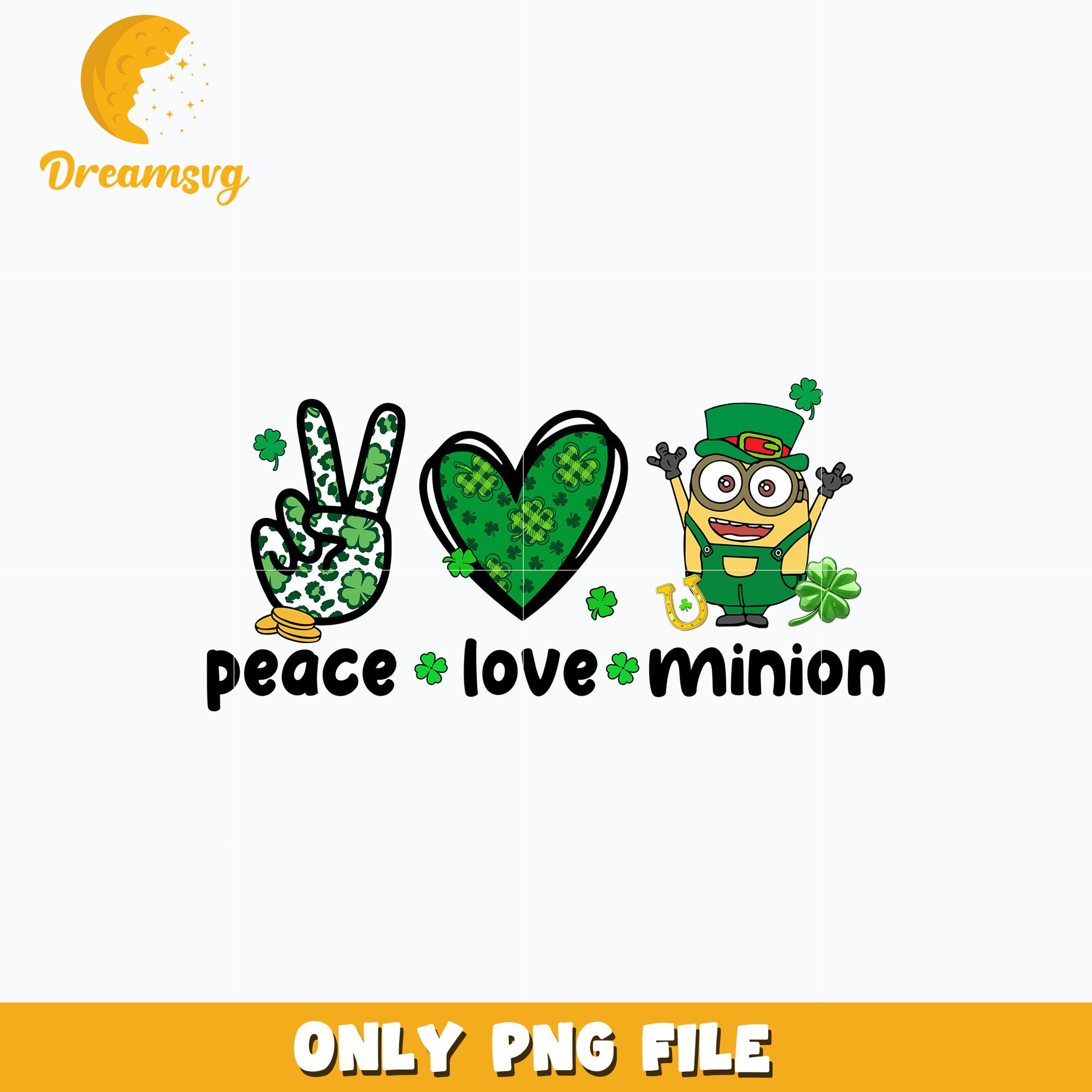 Peace love Minion patrick's day Png