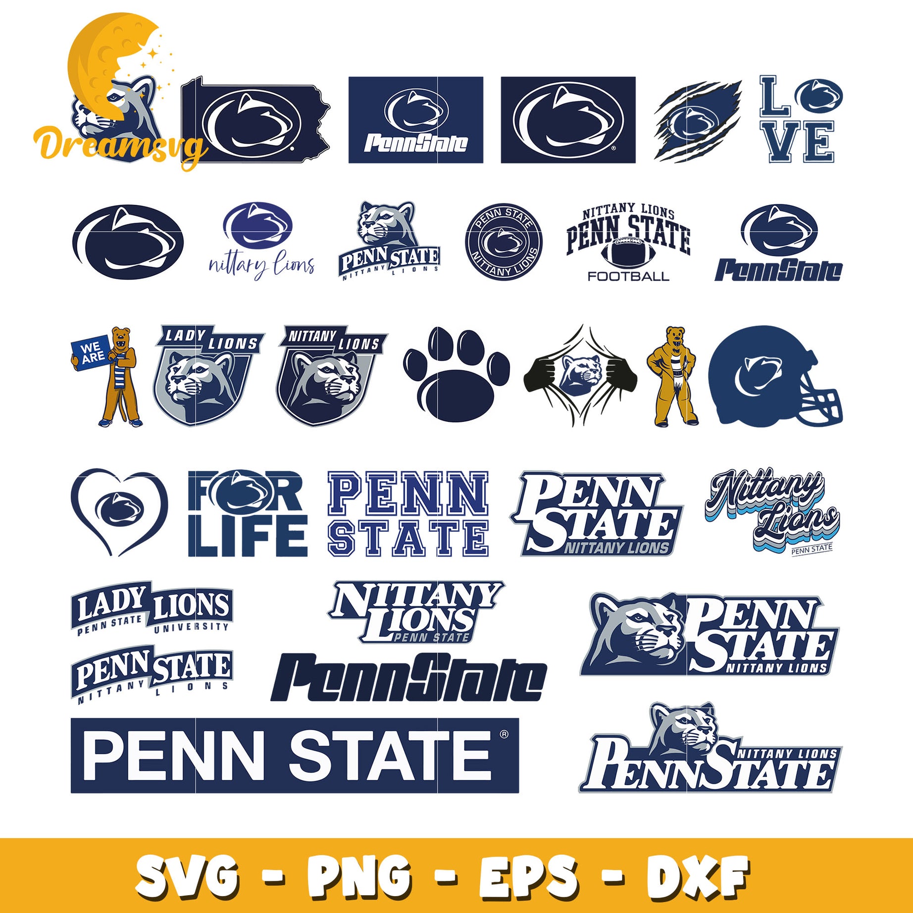 Penn state logo design bundle svg, nittany lion penn state​ svg