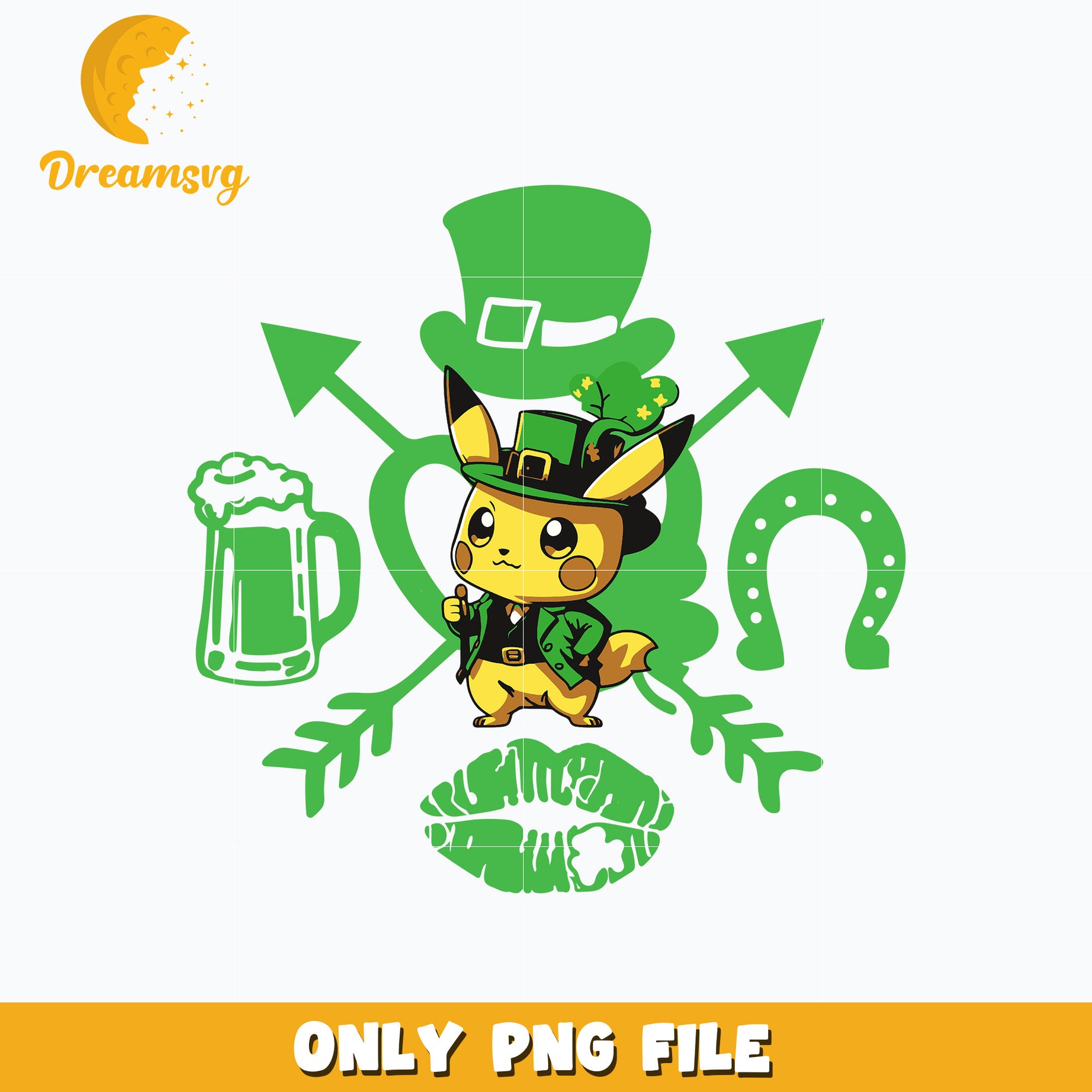 Pikachu st. patrick's day Png