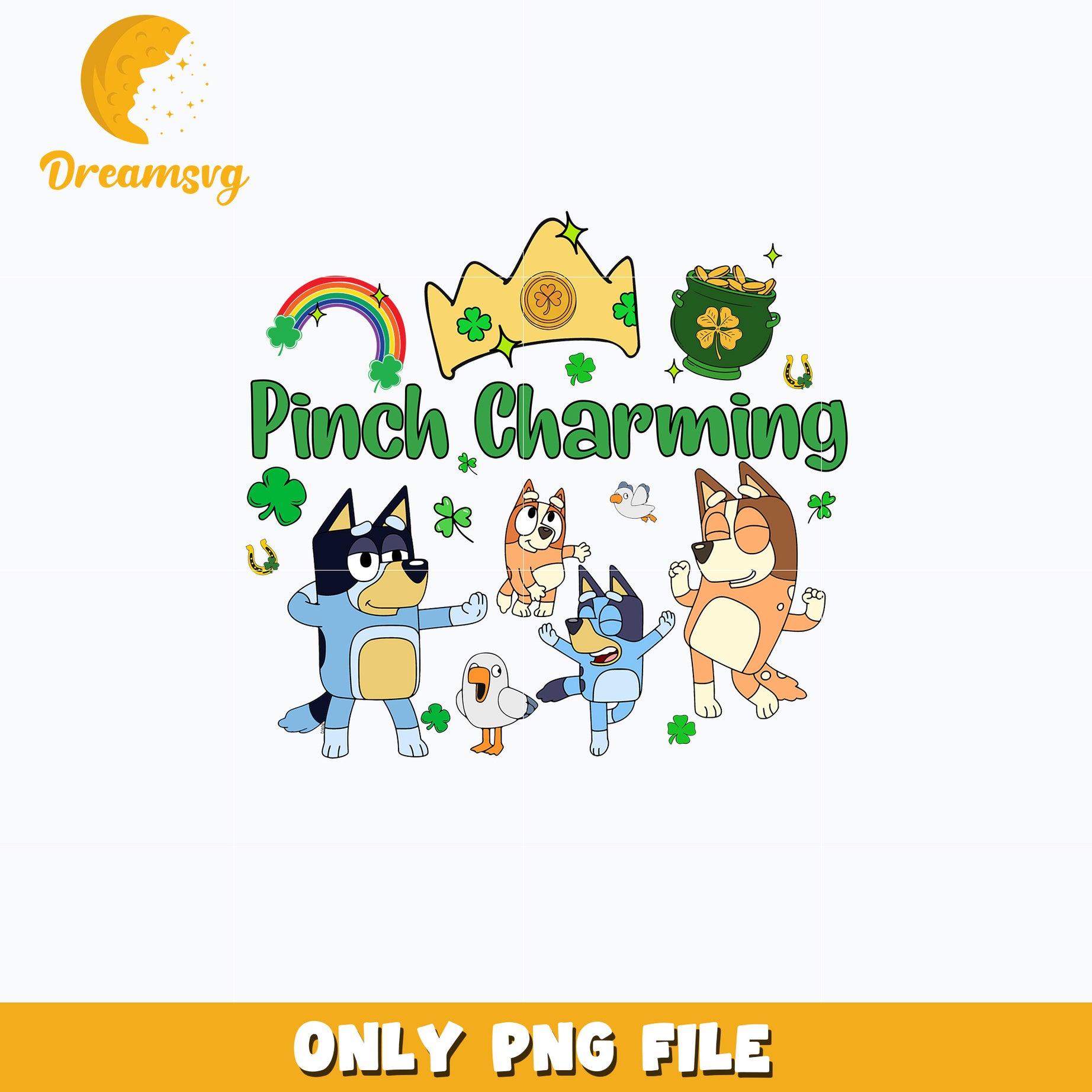 Bluey pinch charming patrick's day Png