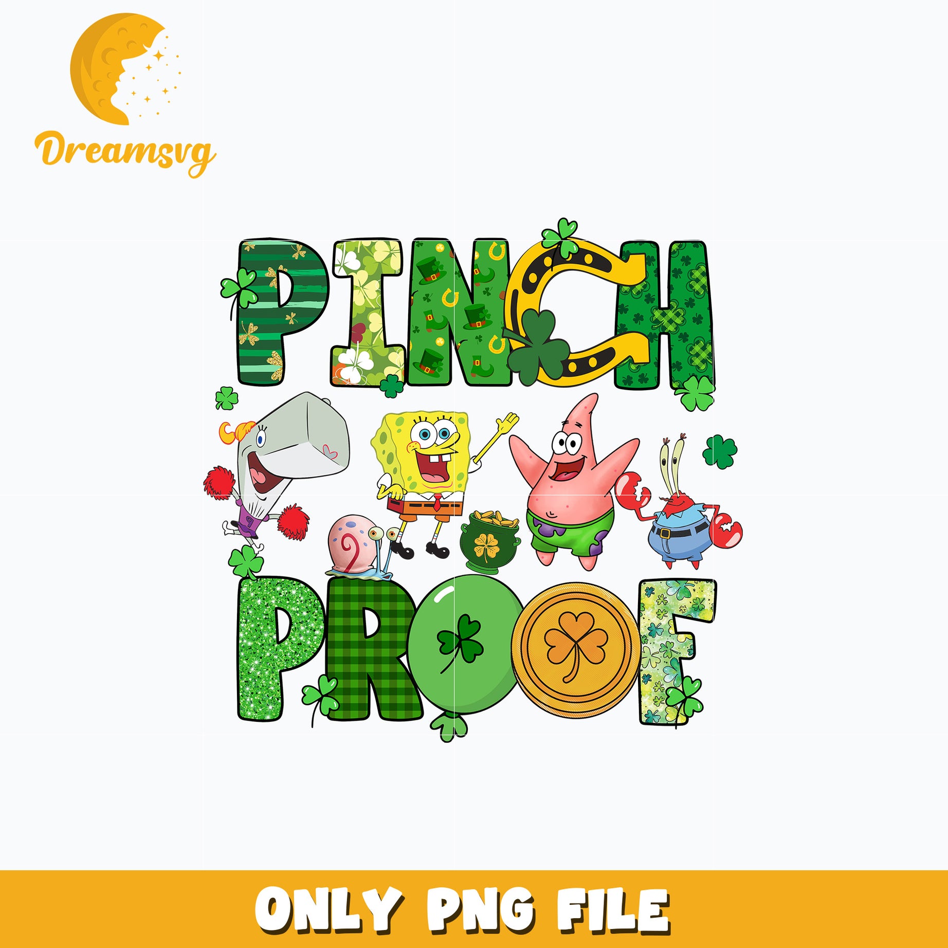 SpongeBob pinch proof patrick's day Png