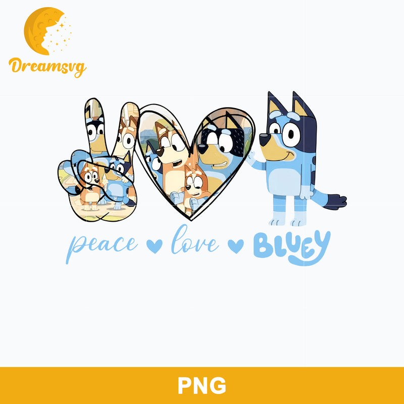 Peace Love Bluey Png