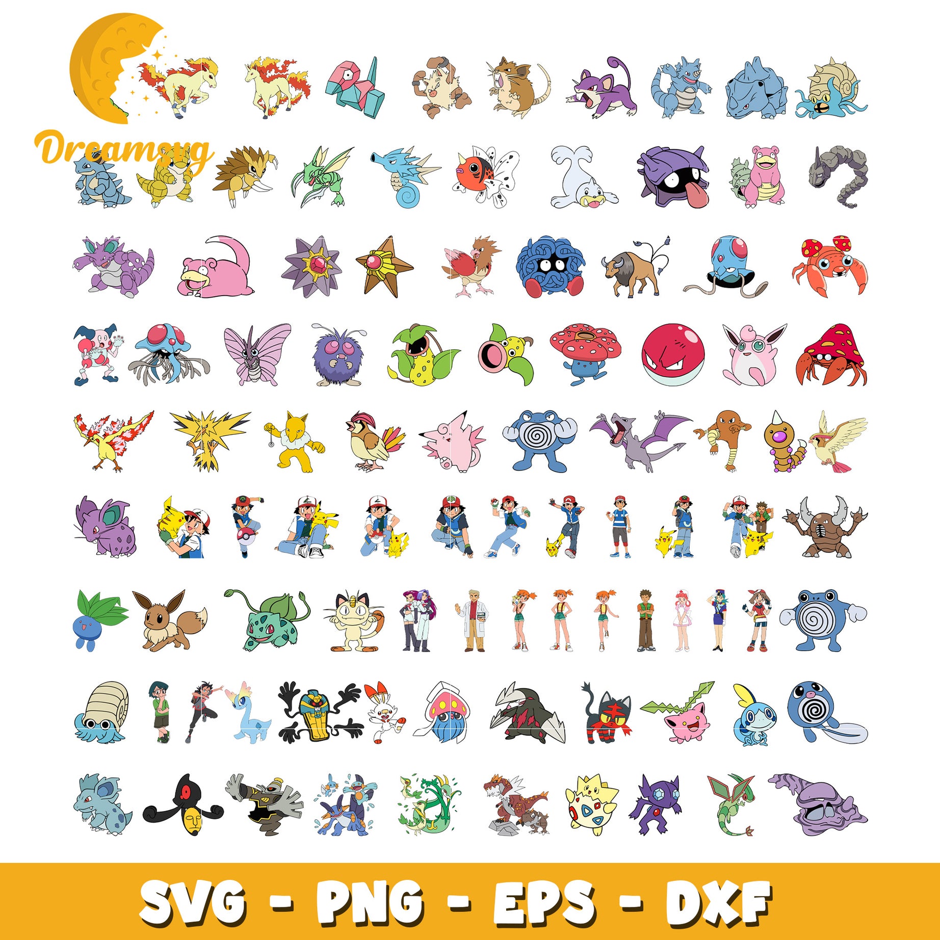 Pokemon Second Generation bundle svg, Pokemon go cartoon svg