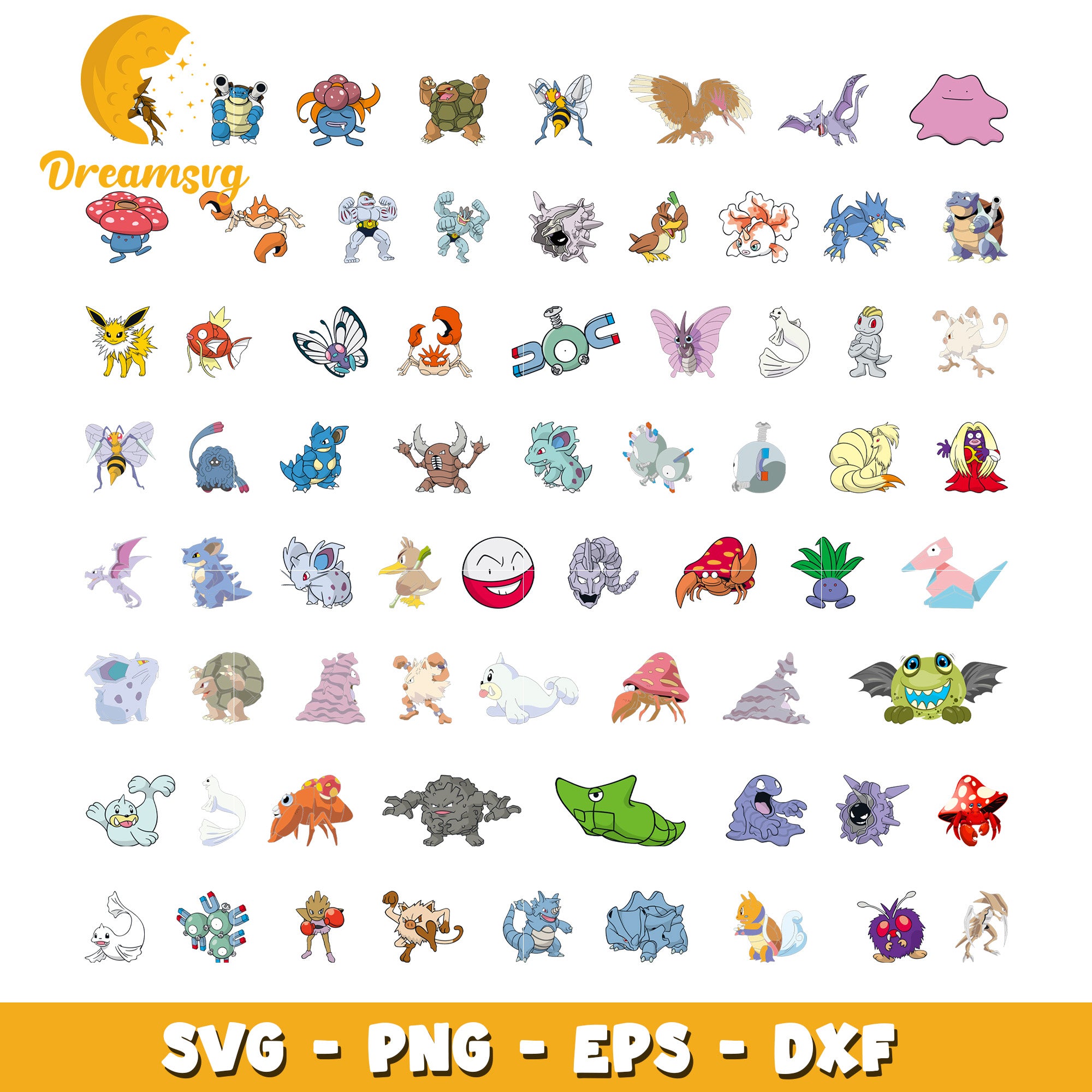 Pokemon characters bundle svg, Pokemon ball svg, cartoon characters svg