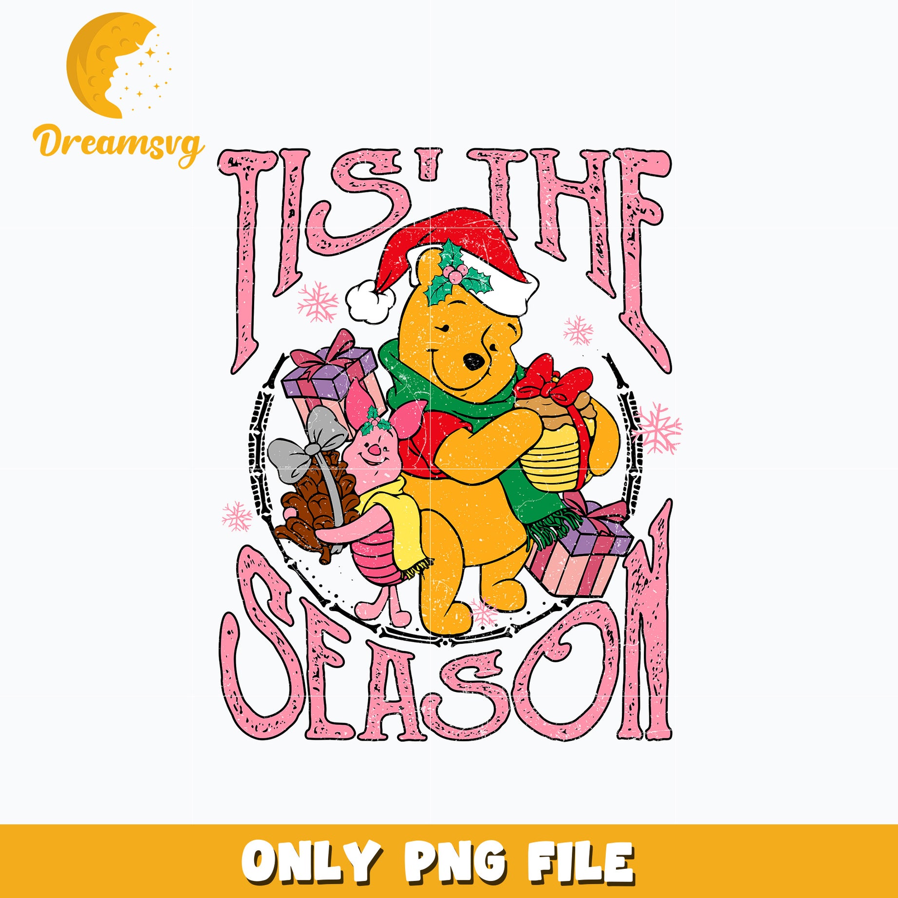Pooh tis the season Christmas png