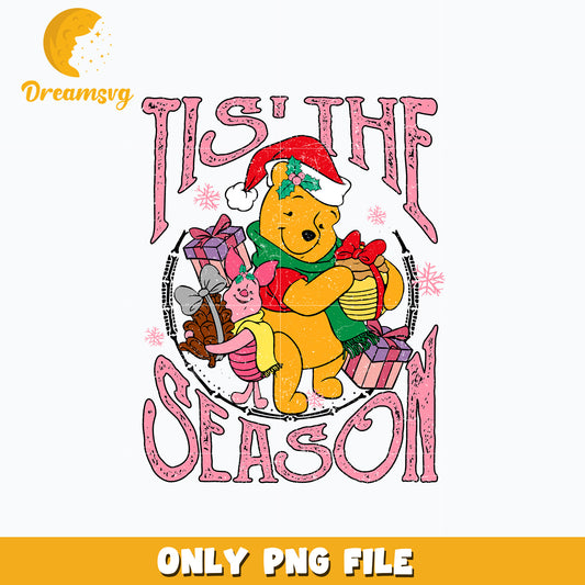 Pooh tis the season Christmas png