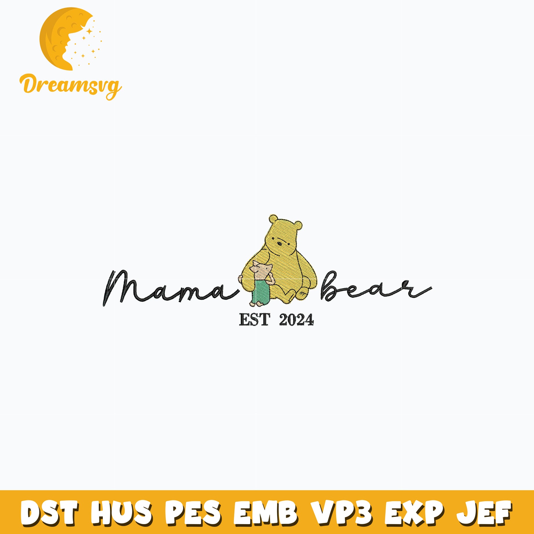 Mama bear est 2024 embroidery design