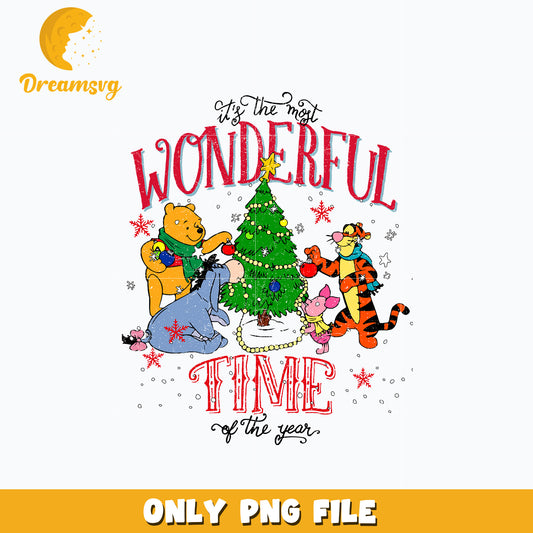 Pooh friends merry christmas png