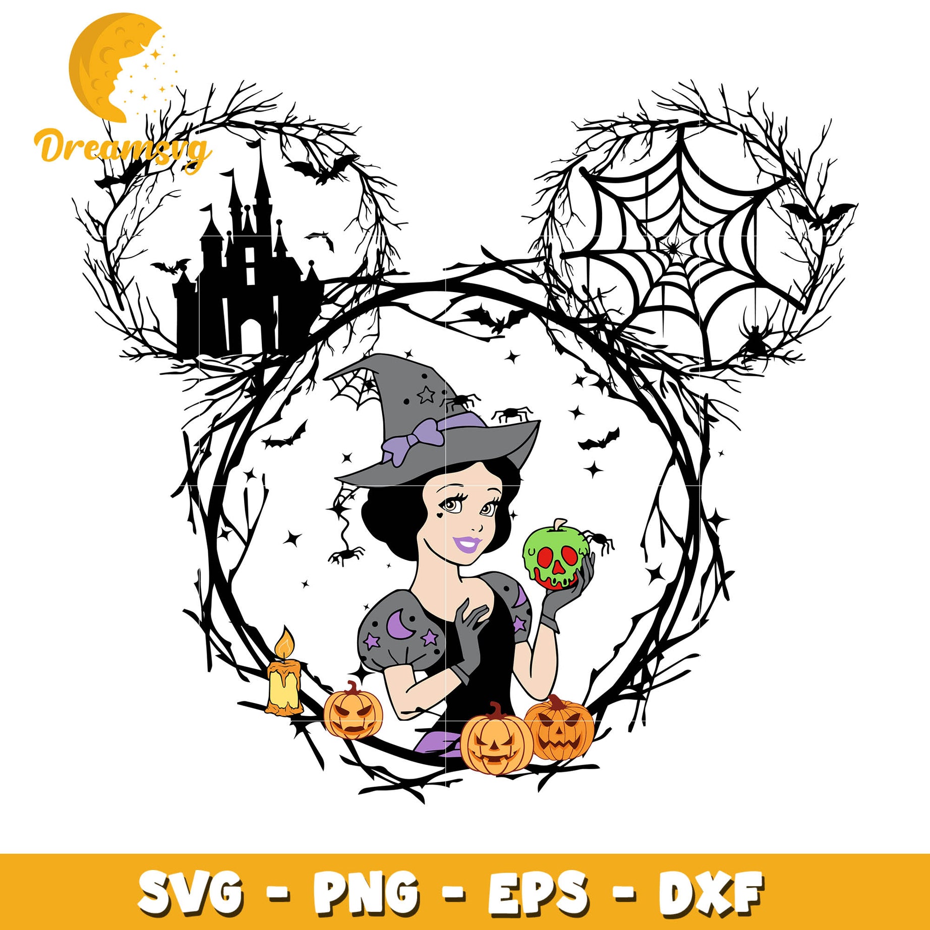 Snow White Princess Halloween Svg