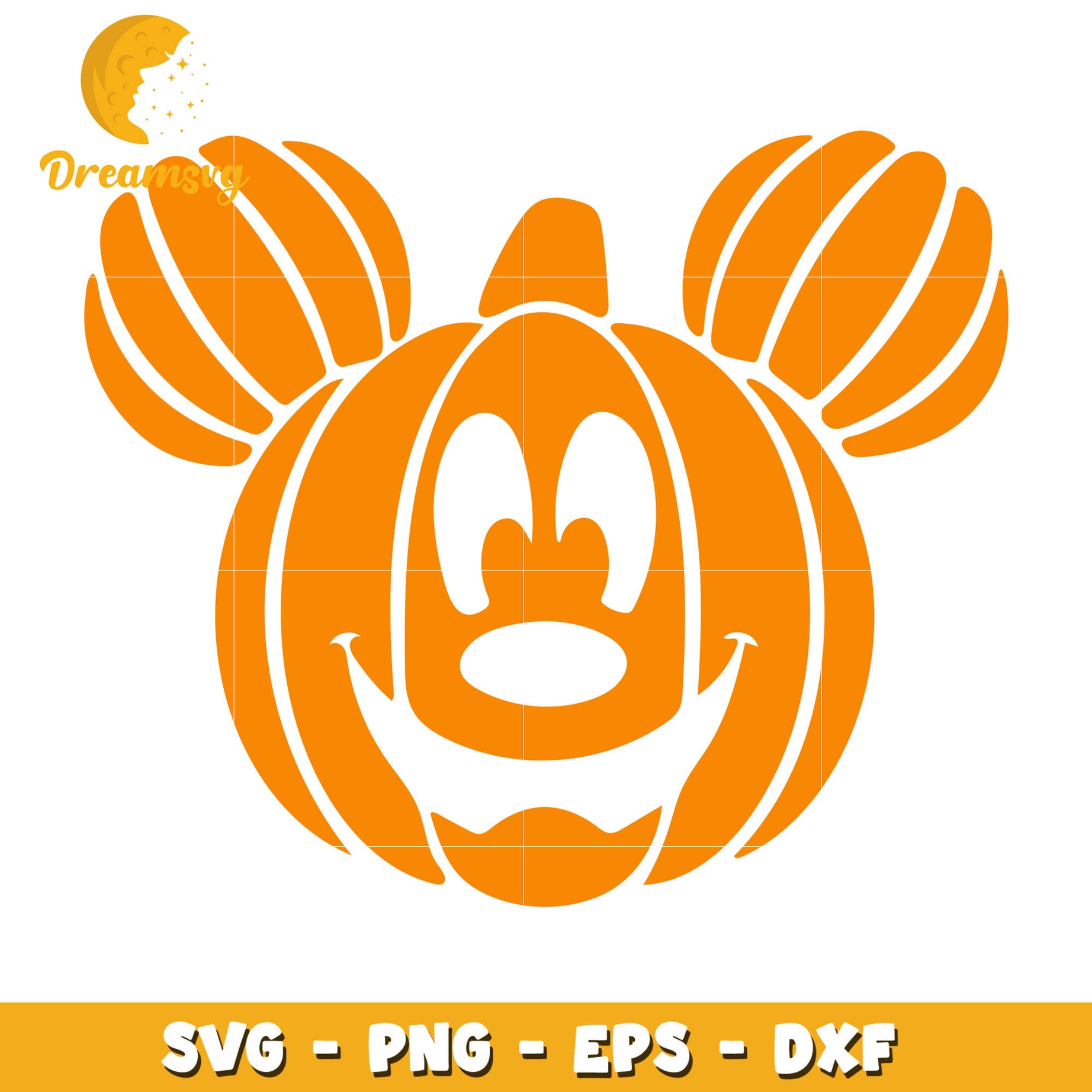 Mickey head pumpkin halloween svg