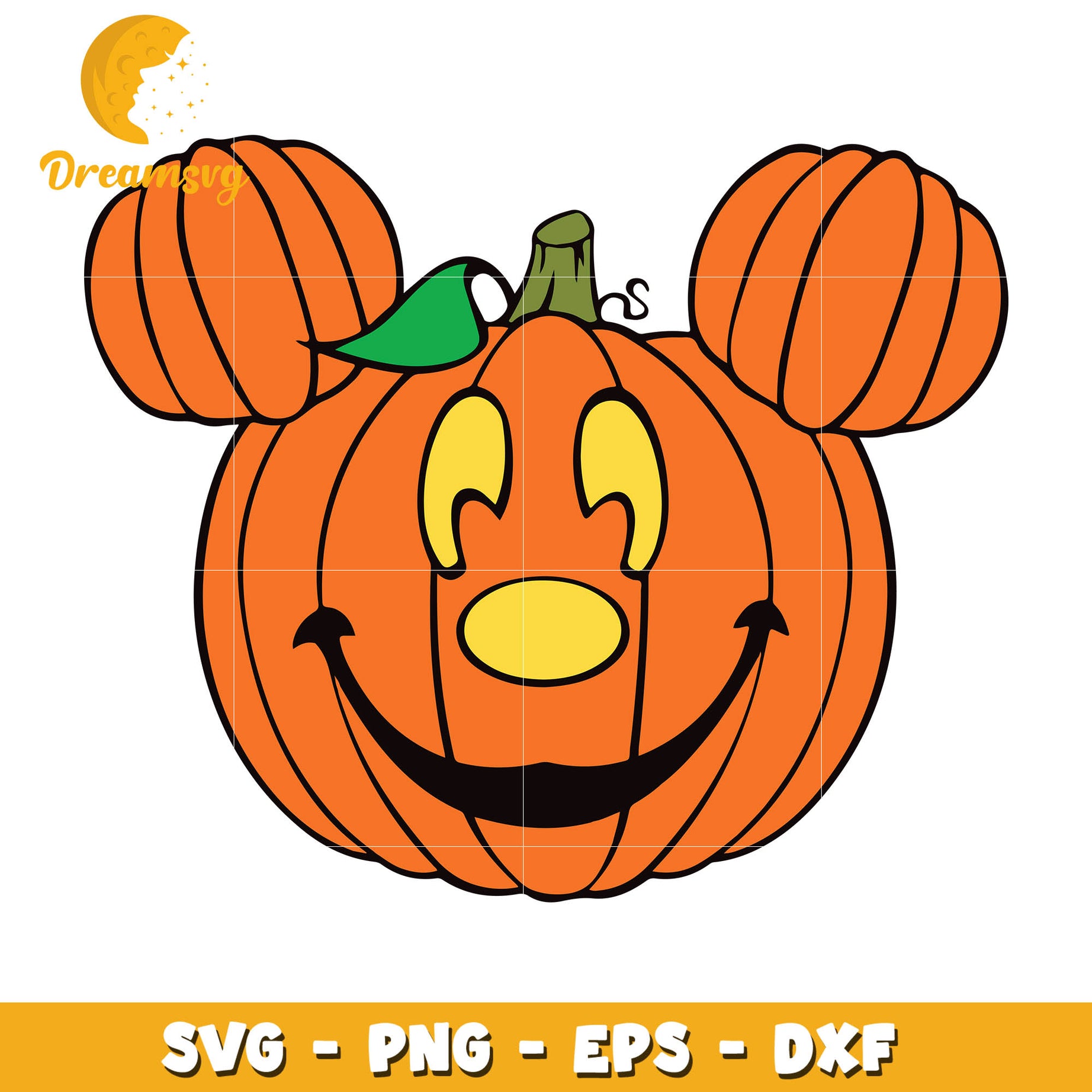 Mickey mouse head pumpkin svg, halloween svg