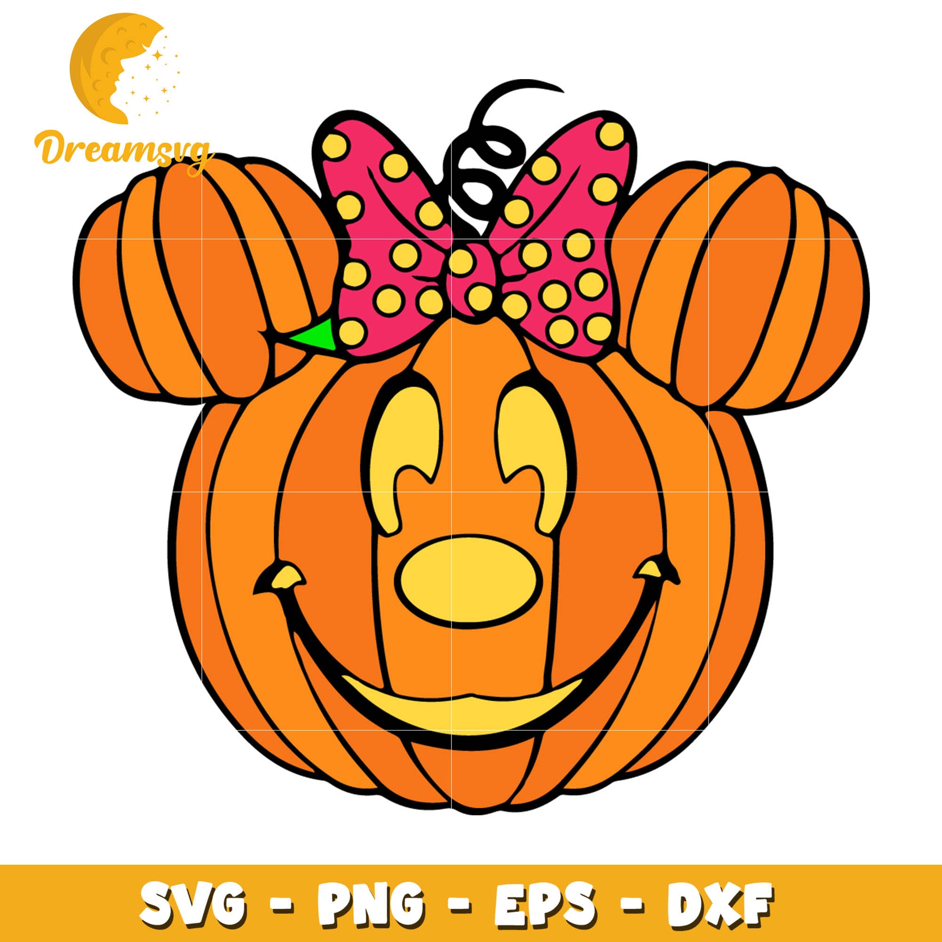 Minnie head pumpkin halloween design svg