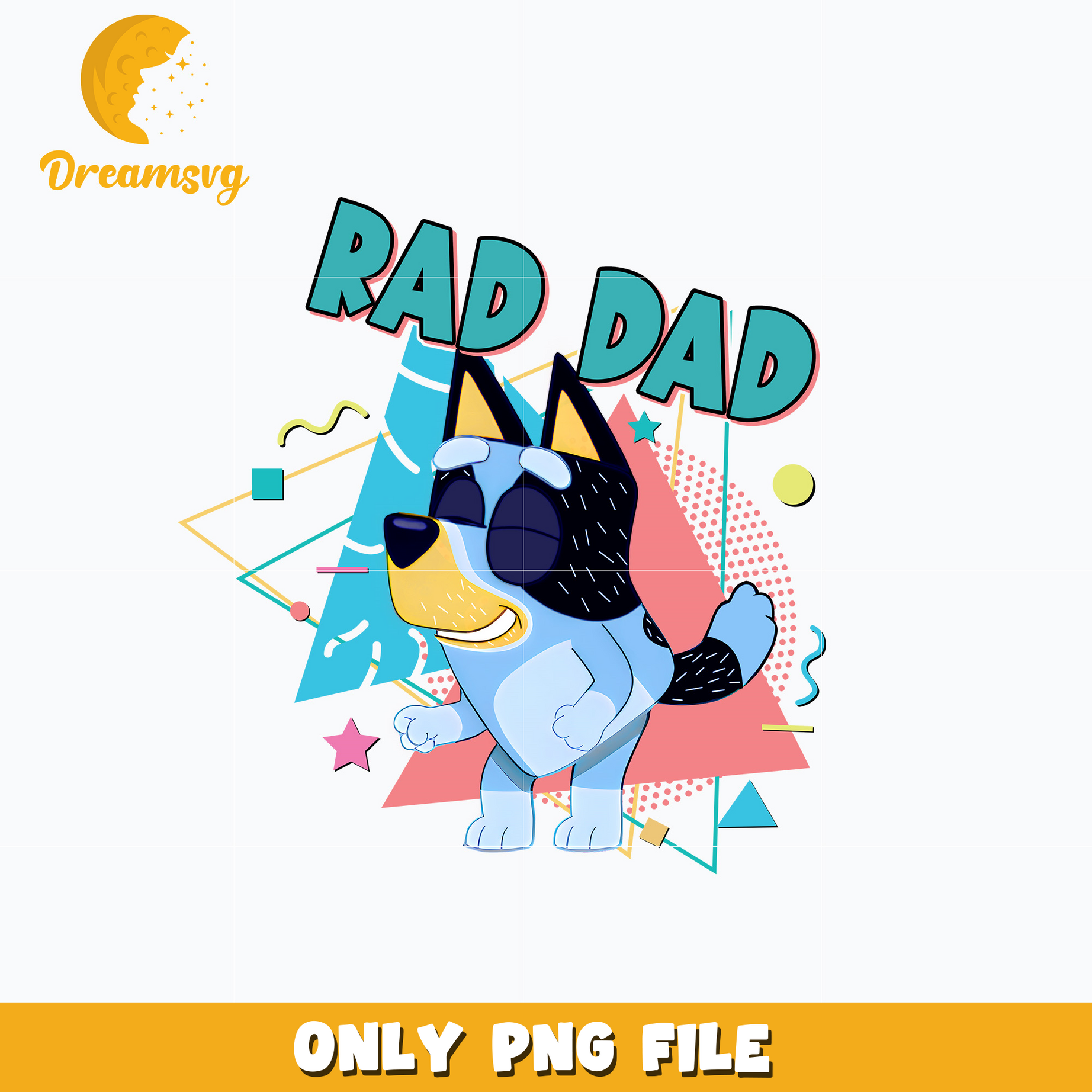 Bluey bandit rad dad cartoon png