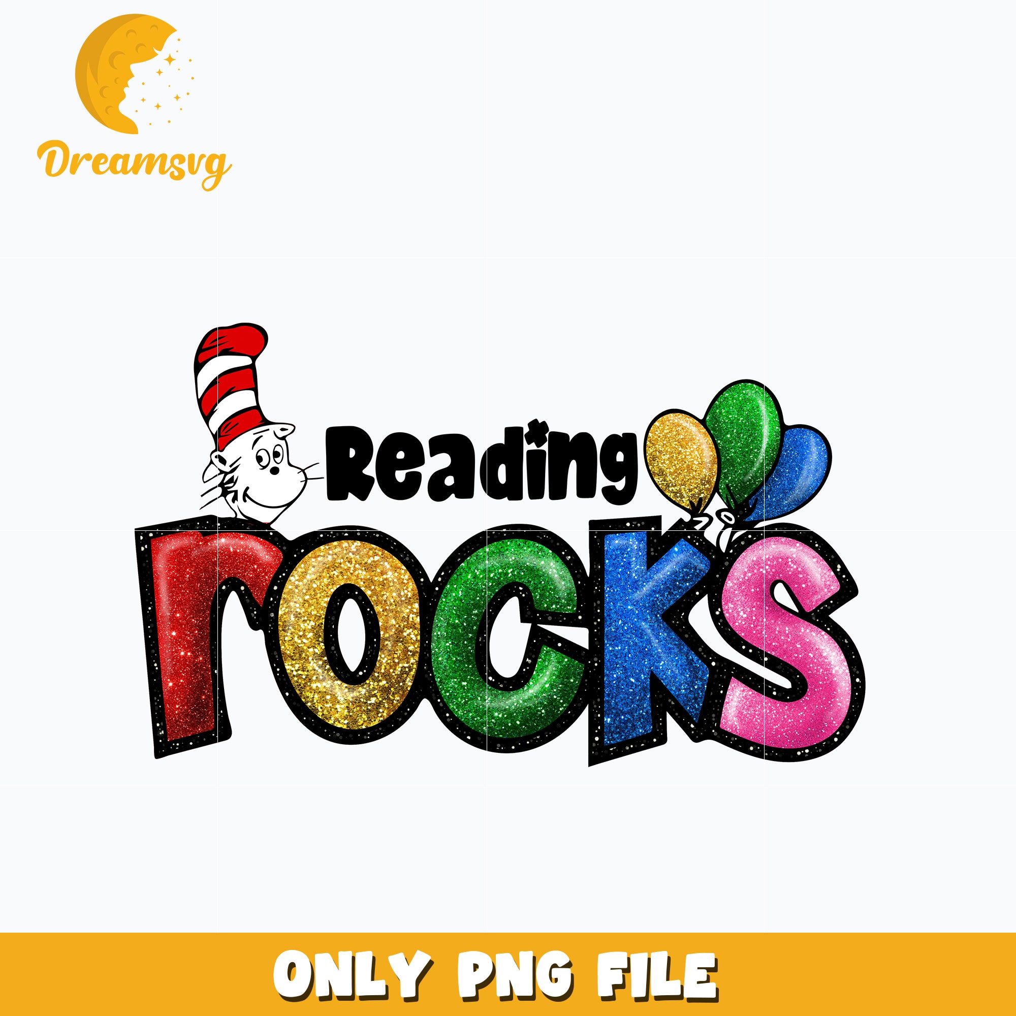 Reading Rocks Dr Seuss Png – DreamSVG Store