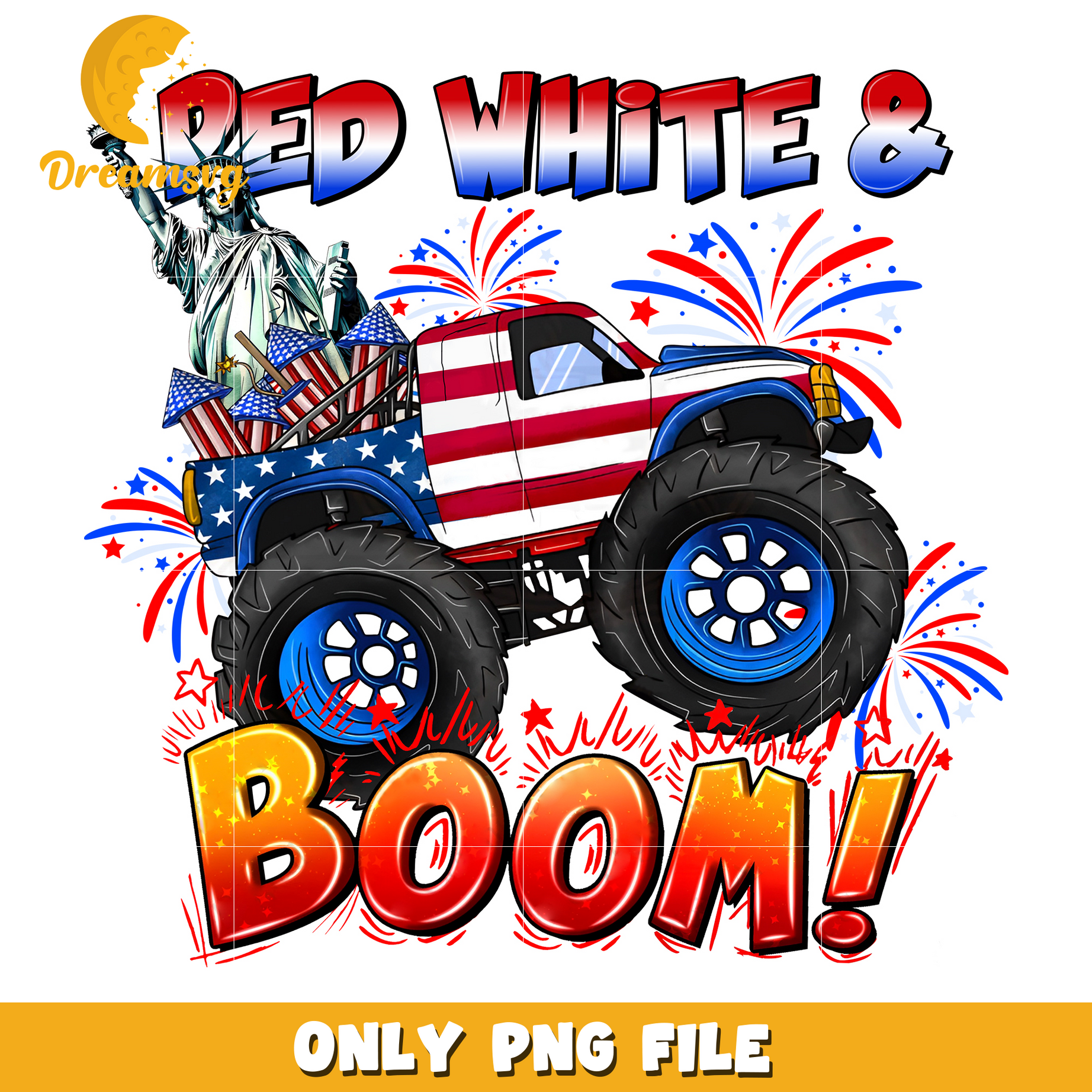 Red white boom 4th Of July png