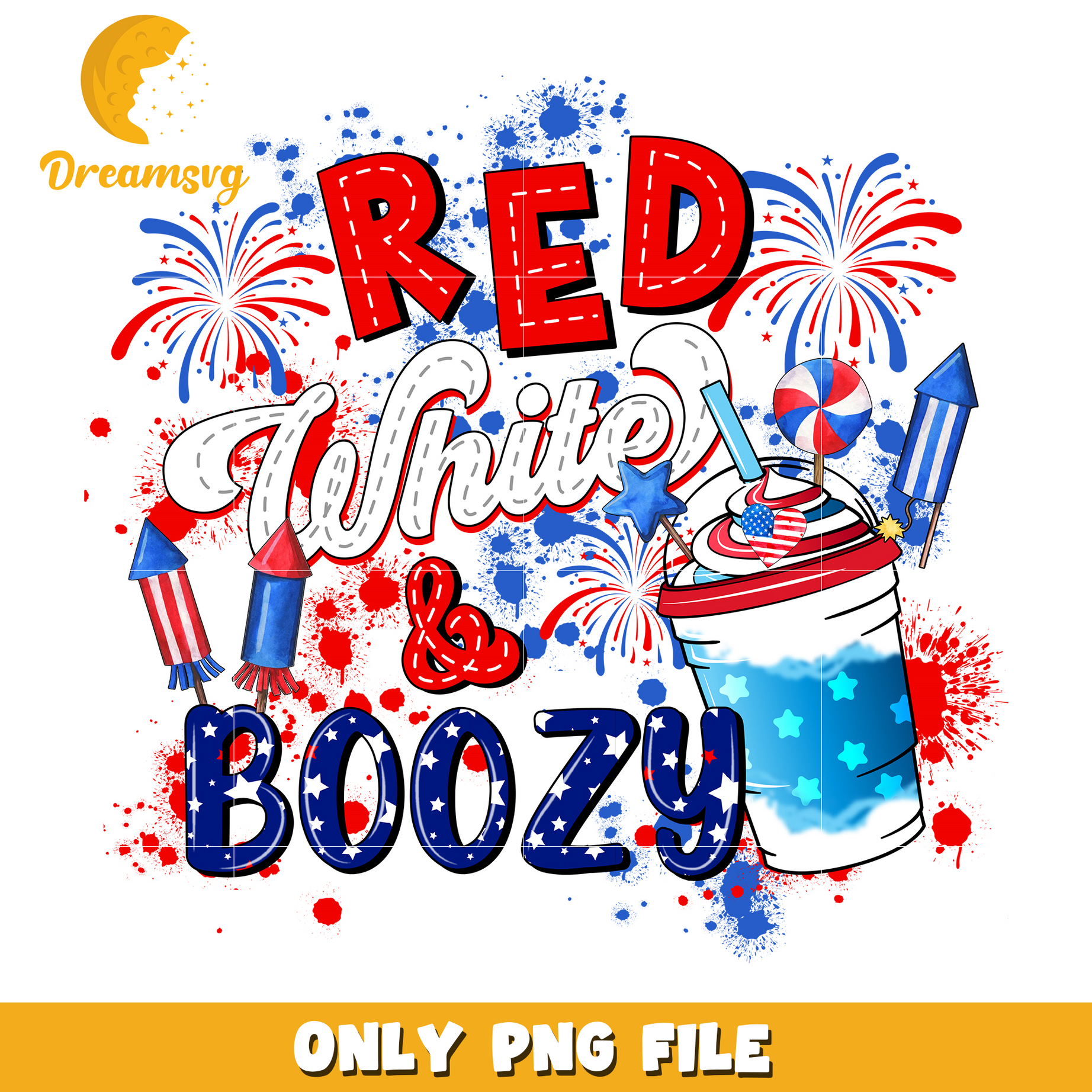 Red white boozy 4th Of July png