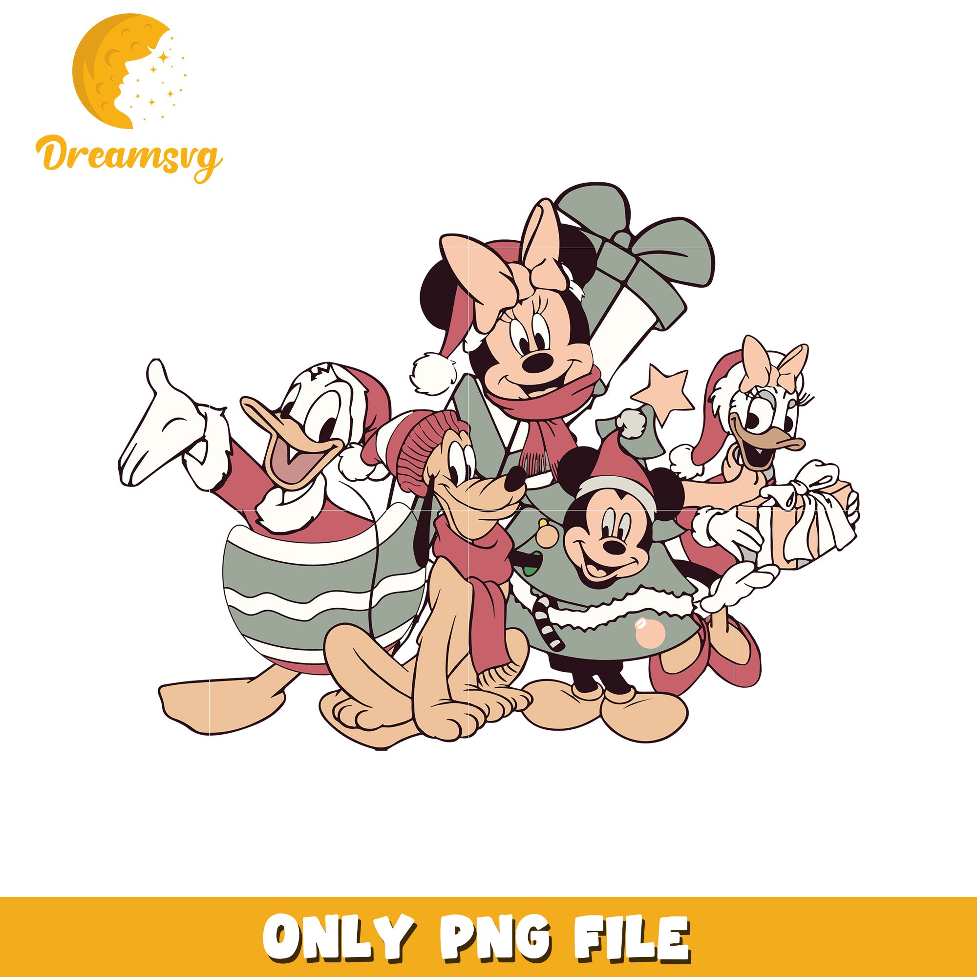 retro chtistmas disney png, festive disney png, winter wonderland png