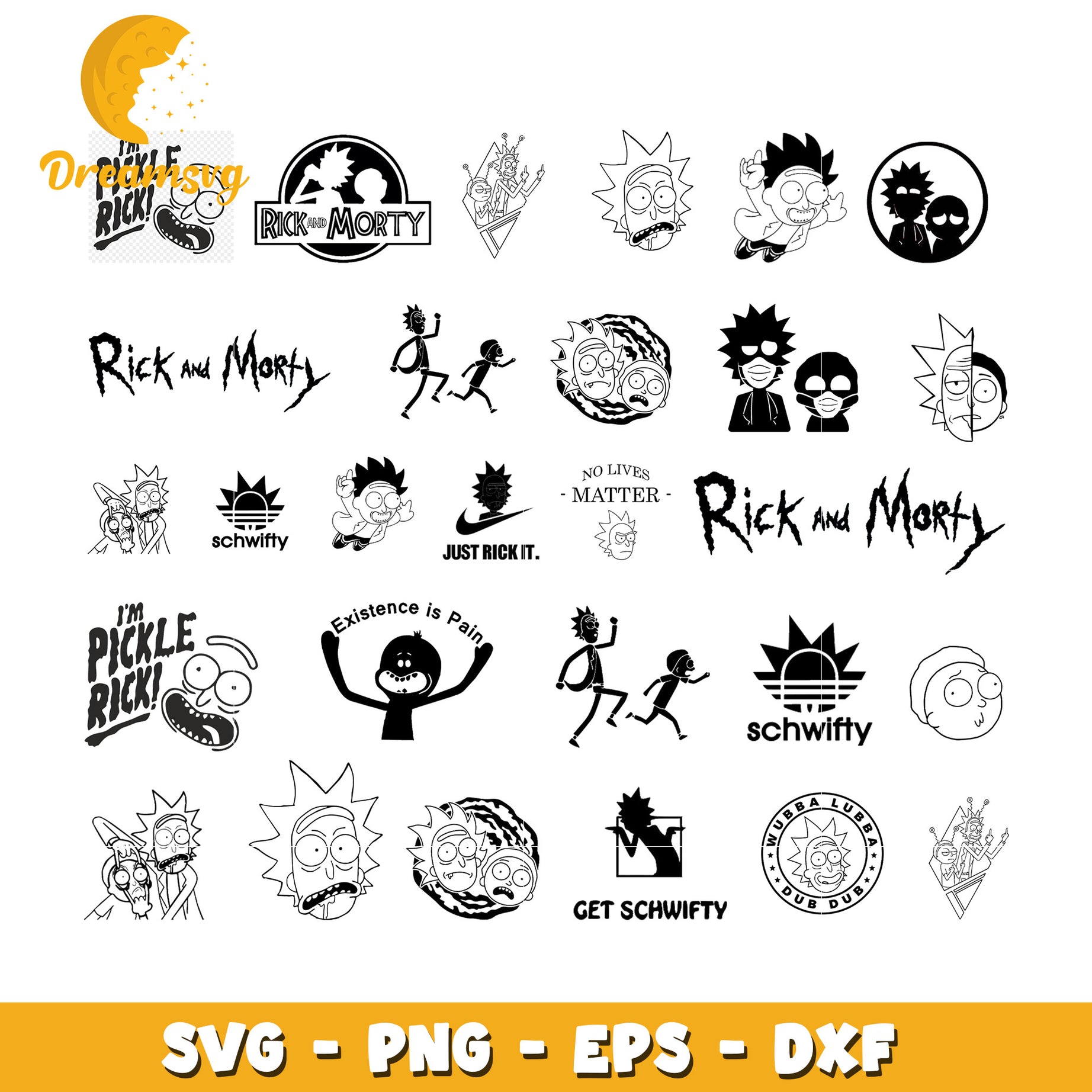 Rick and morty manga bundle svg, cast of rick and morty svg