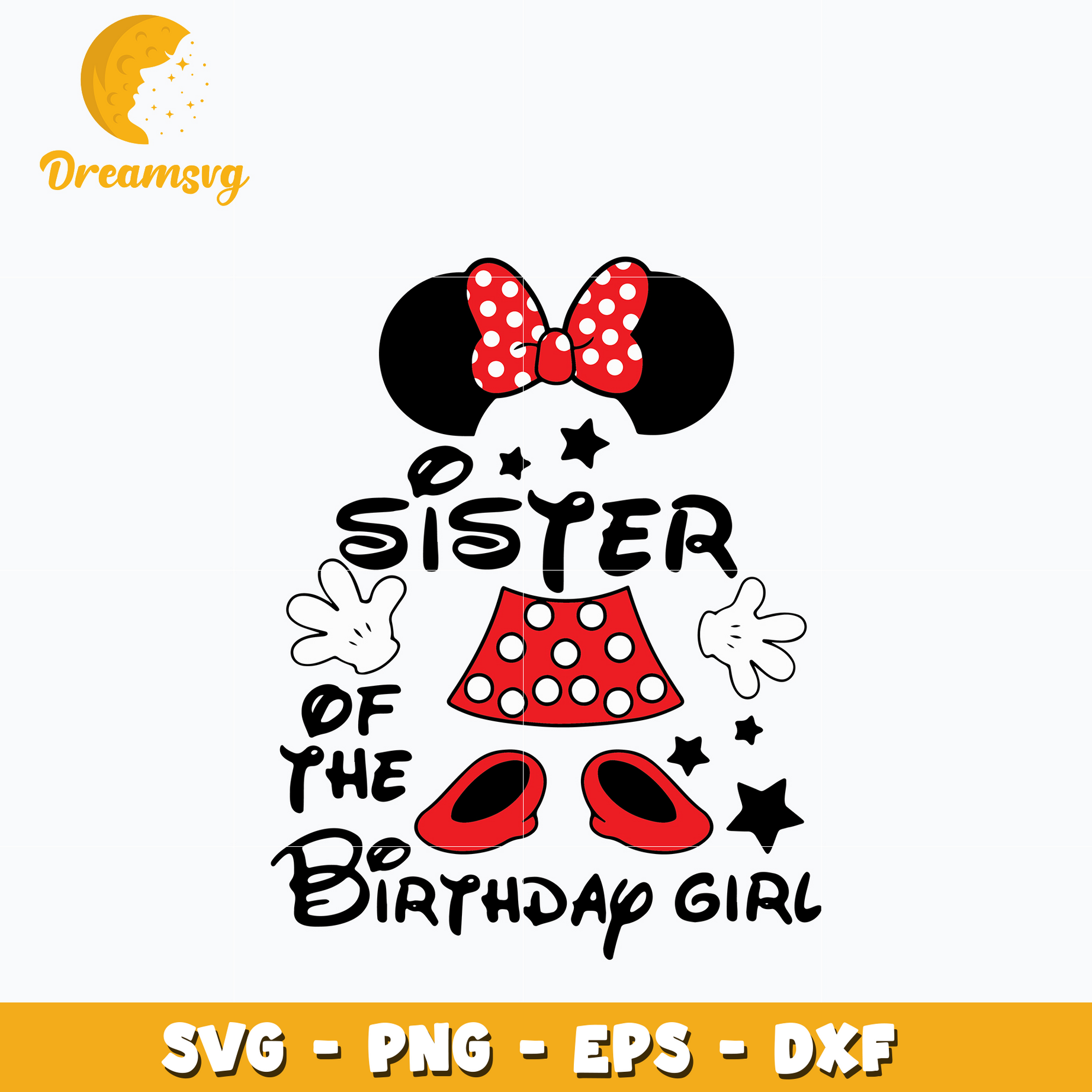 Sister of the birthday girl Svg, Minnie Mouse Svg