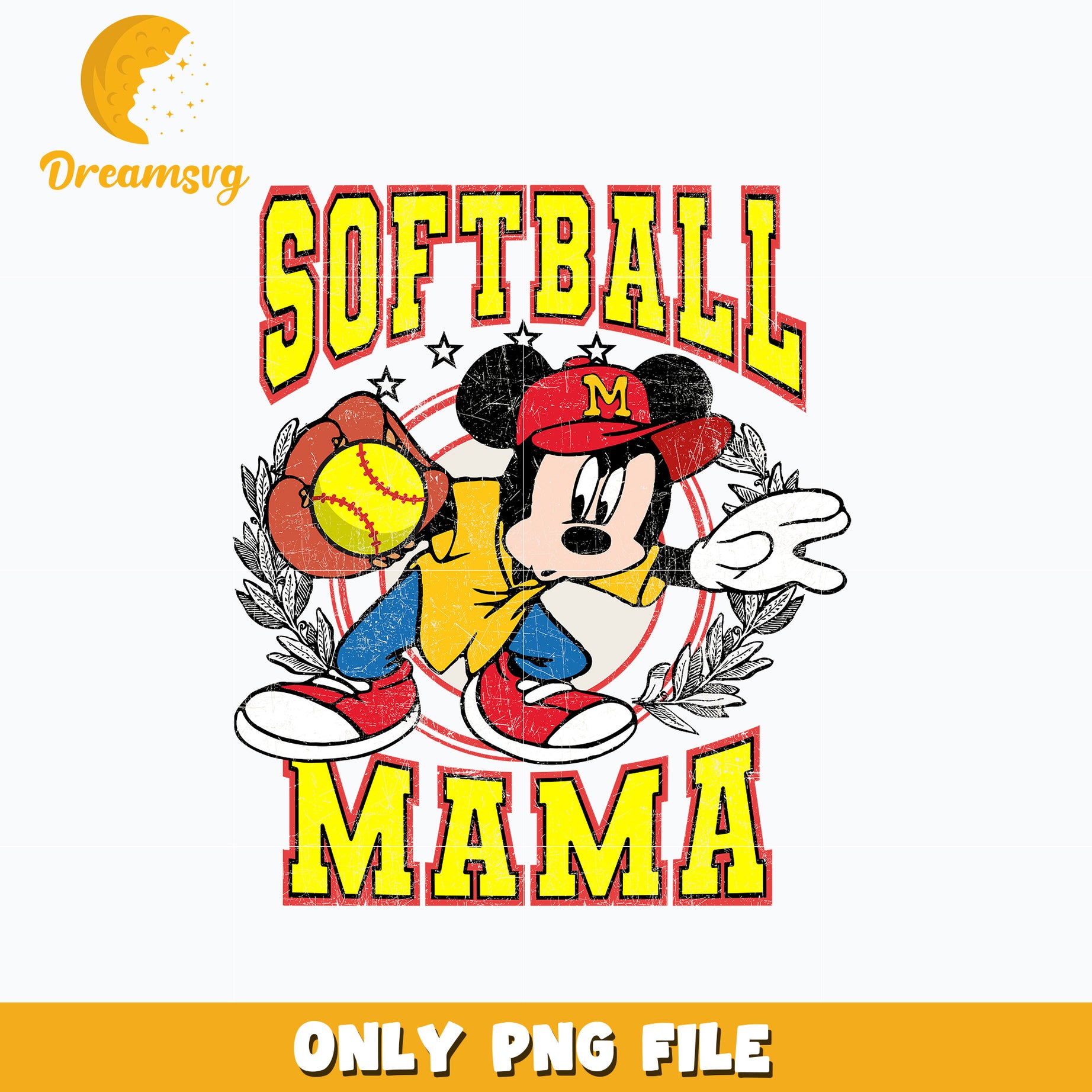 Mickey mouse softball mama png