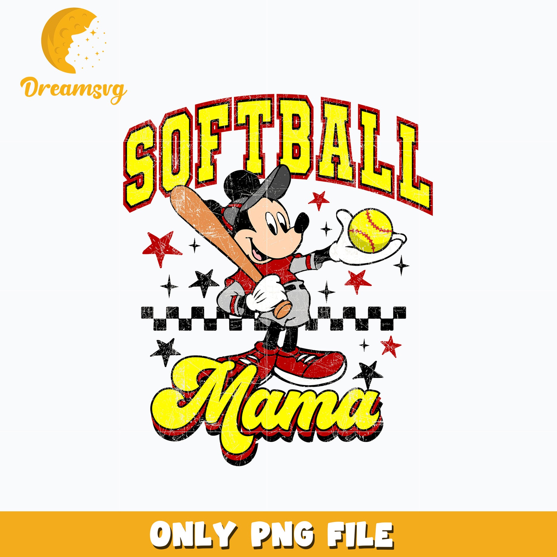 Mickey softball mama png