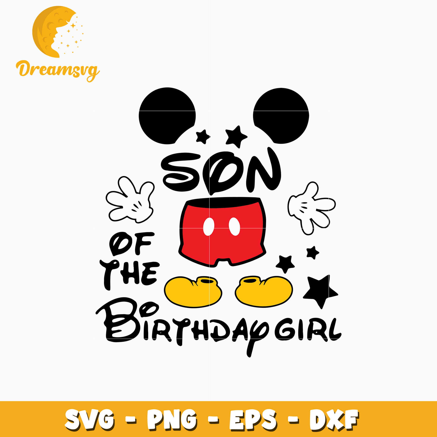 Son of the birthday girl Svg, Mickey Mouse Svg