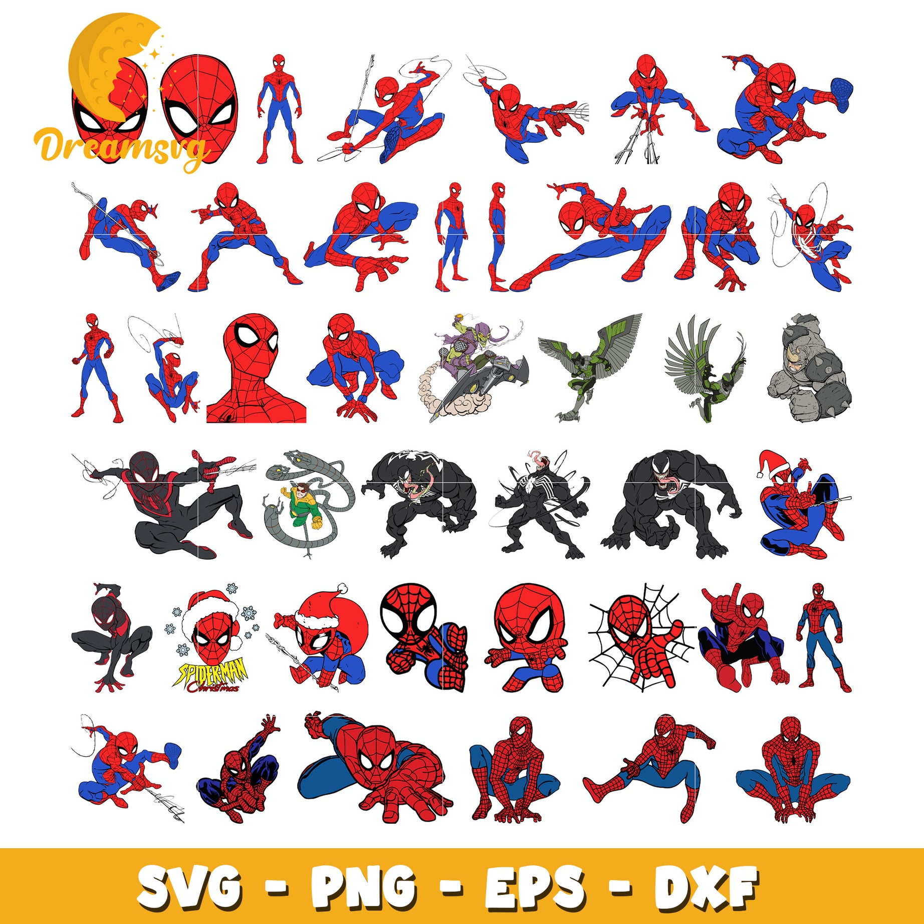 Spiderman avengers characters bundle svg, Spiderman svg