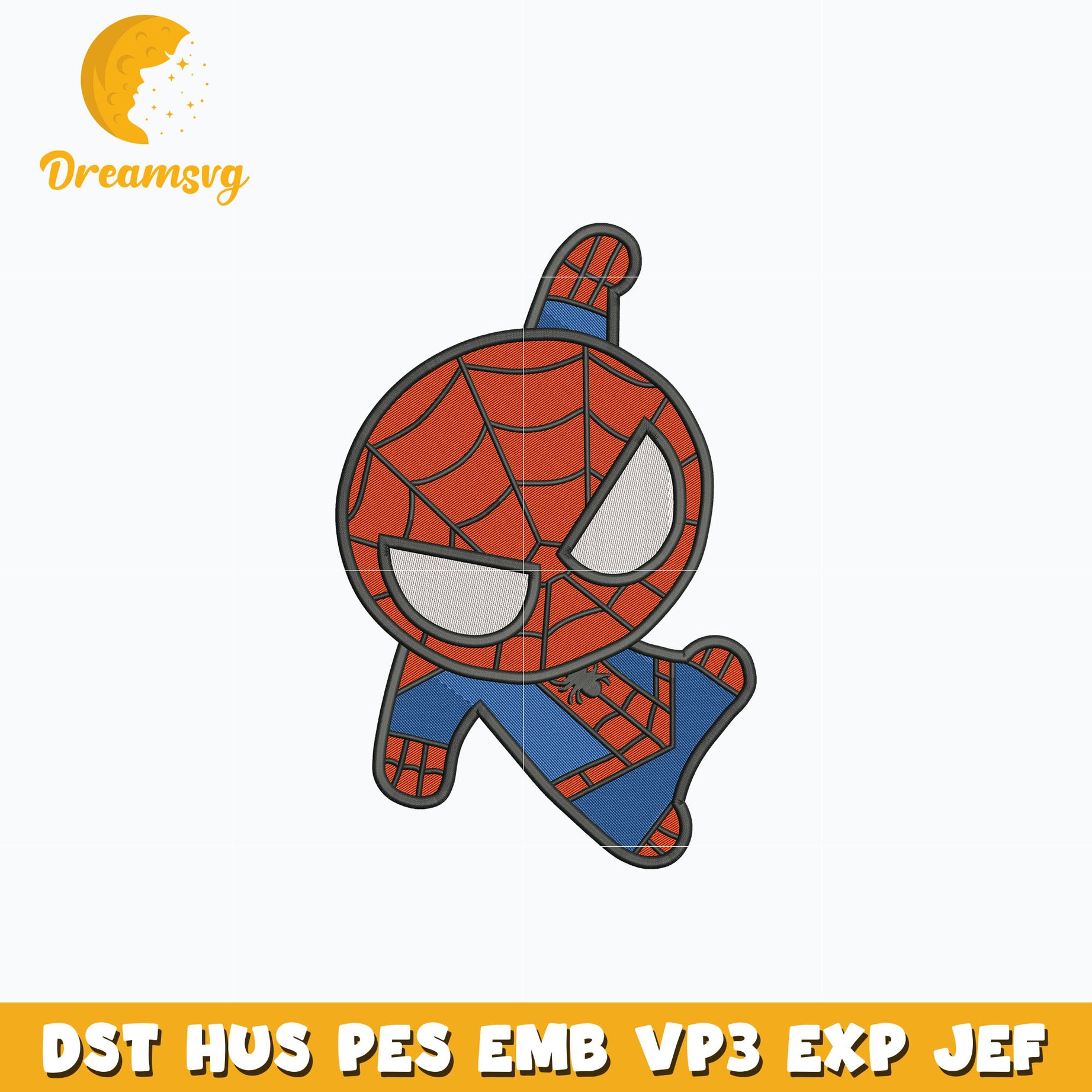 Spiderman chibi embroidery design