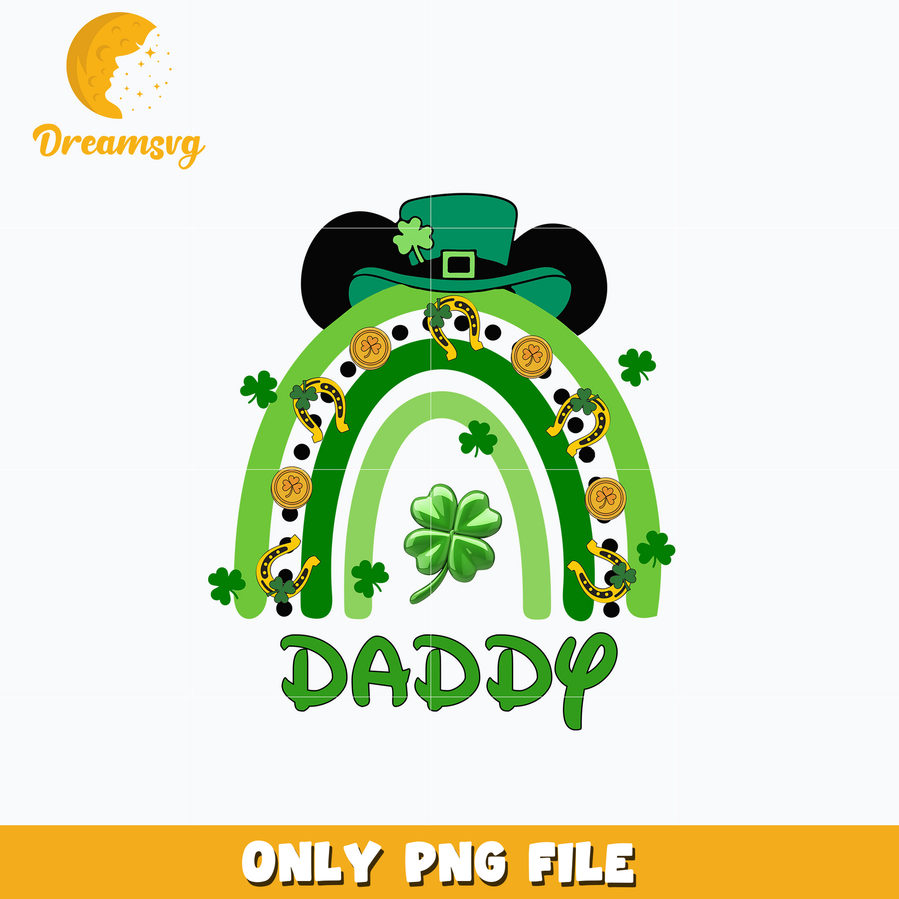 Mickey rainbow daddy st. patrick's day png