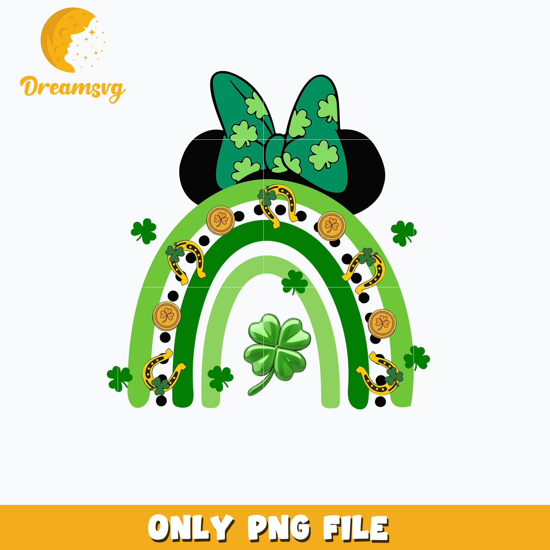 Minnie mouse rainbow st. patrick's day png