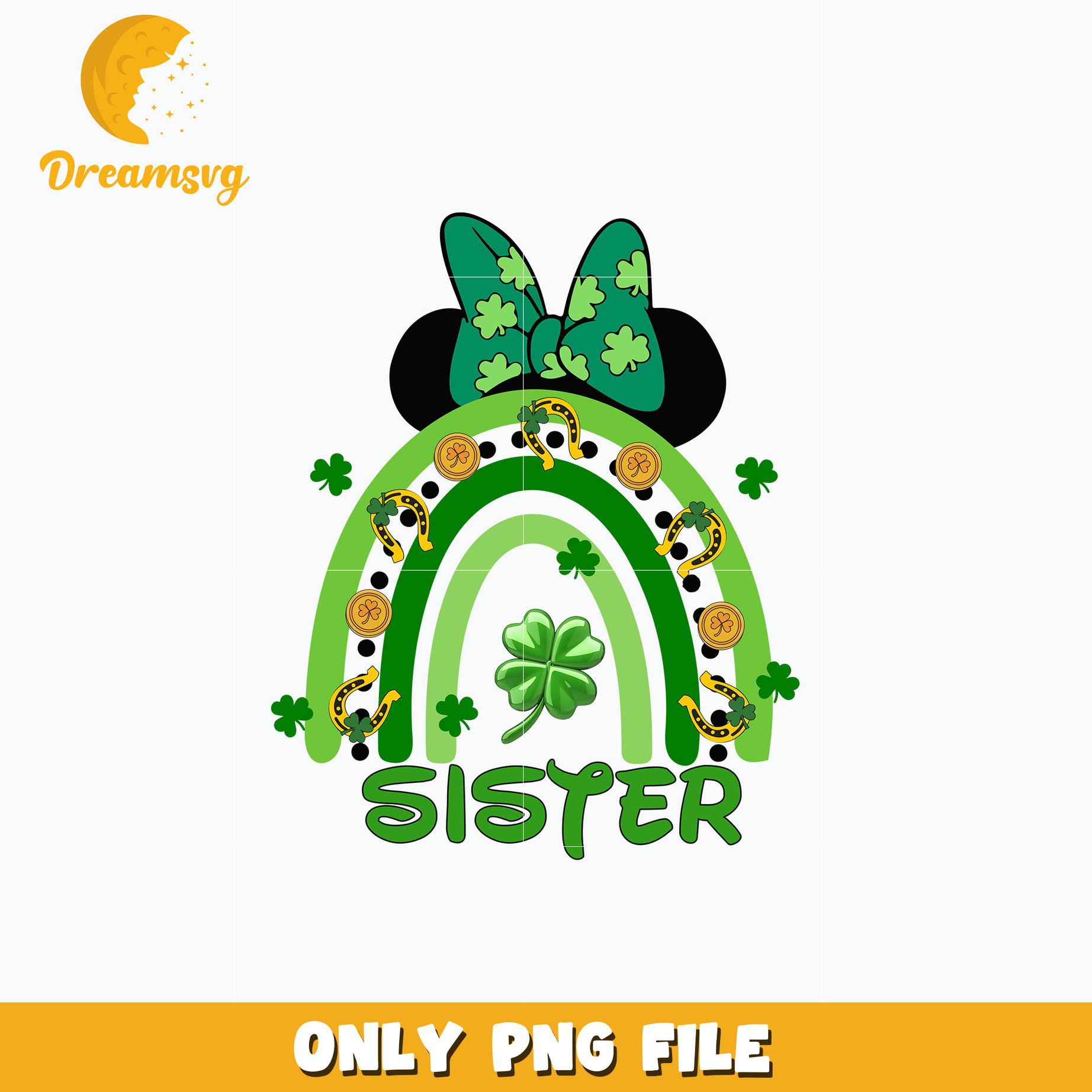 Minnie rainbow sister st. patrick's day png