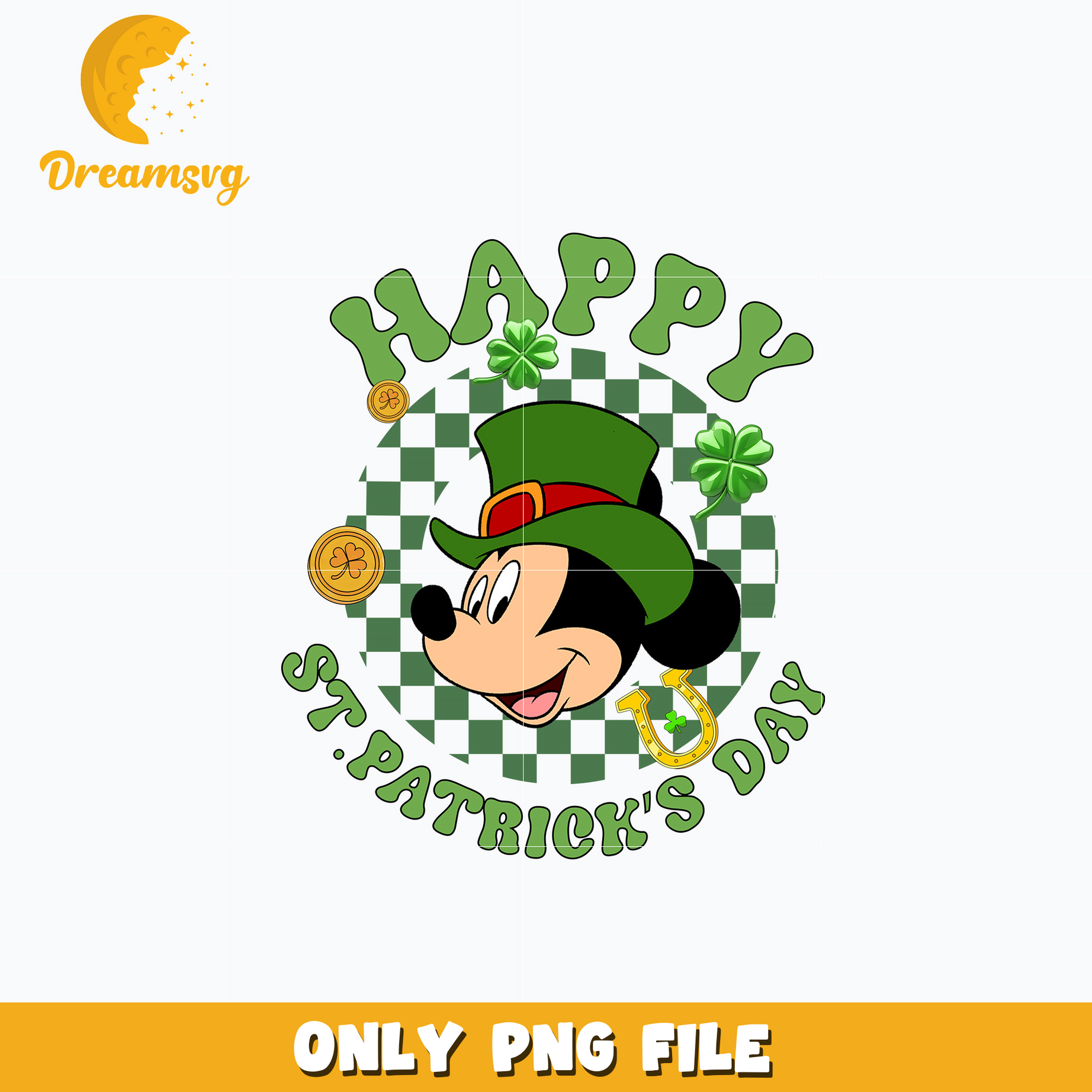 Mickey mouse happy st. patrick's day png