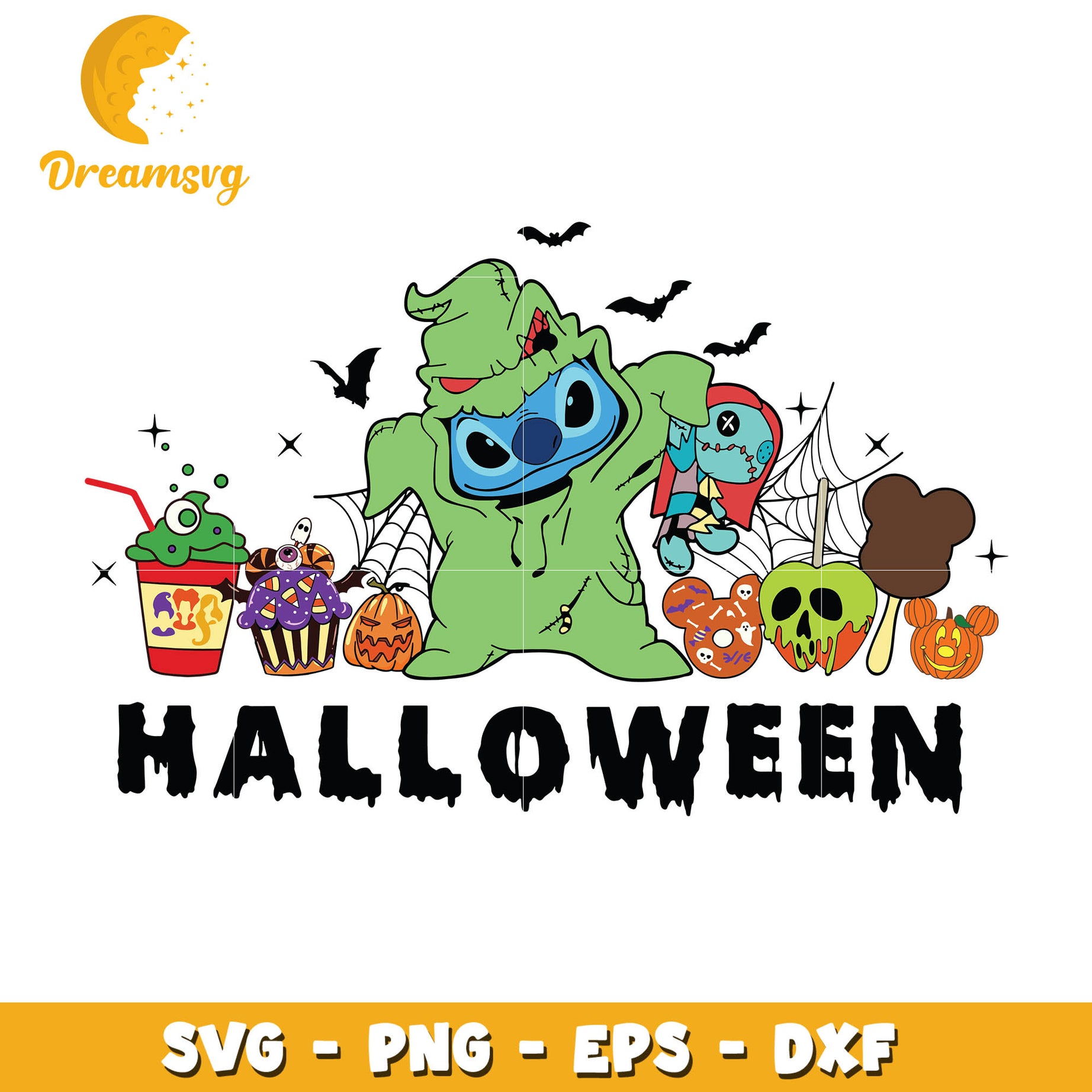 Stitch Oogie Boogie halloween design Svg