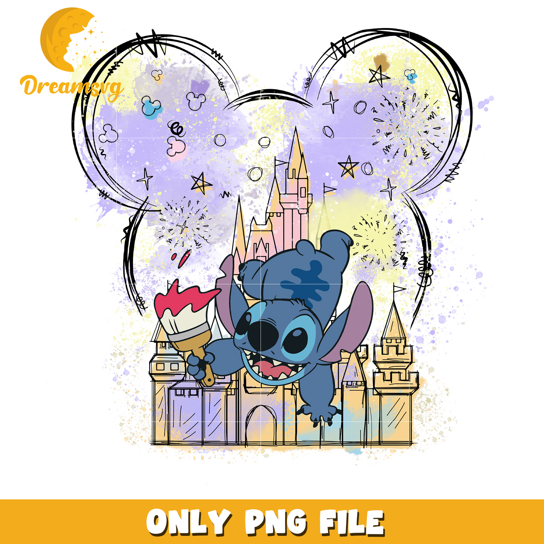 Mickey head x stitch png