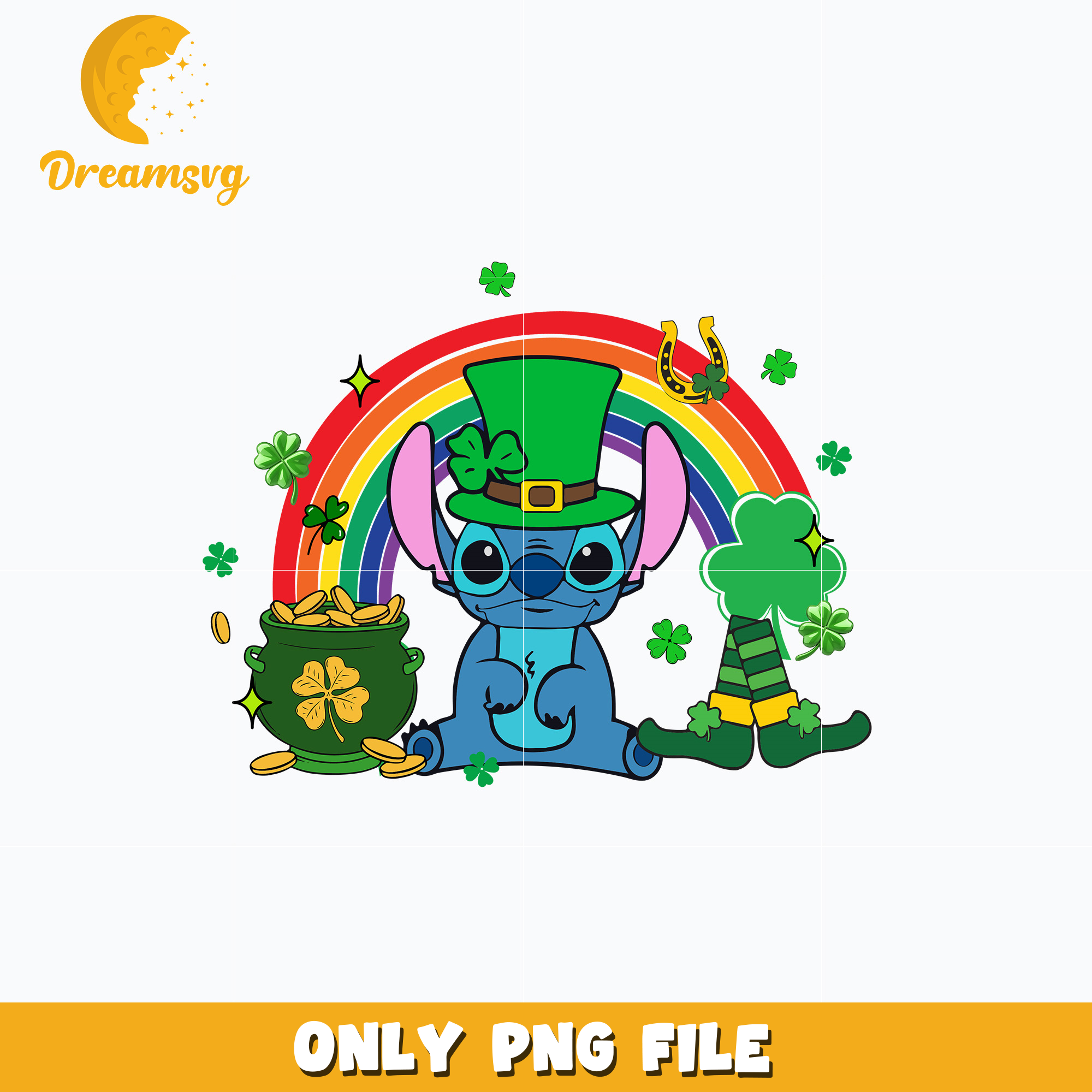 Stitch rainbow st. patrick's day png