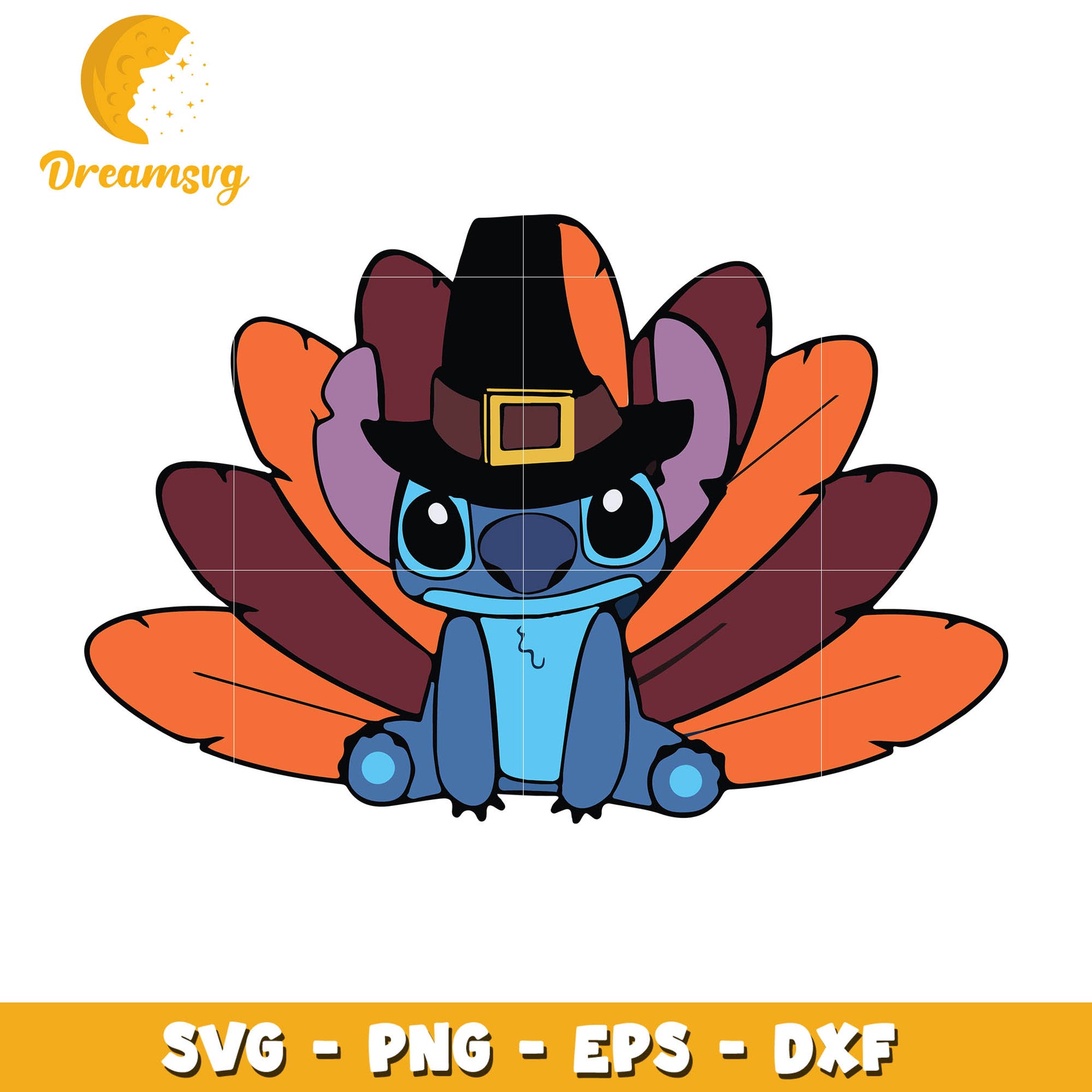 Stitch turkey Halloween svg