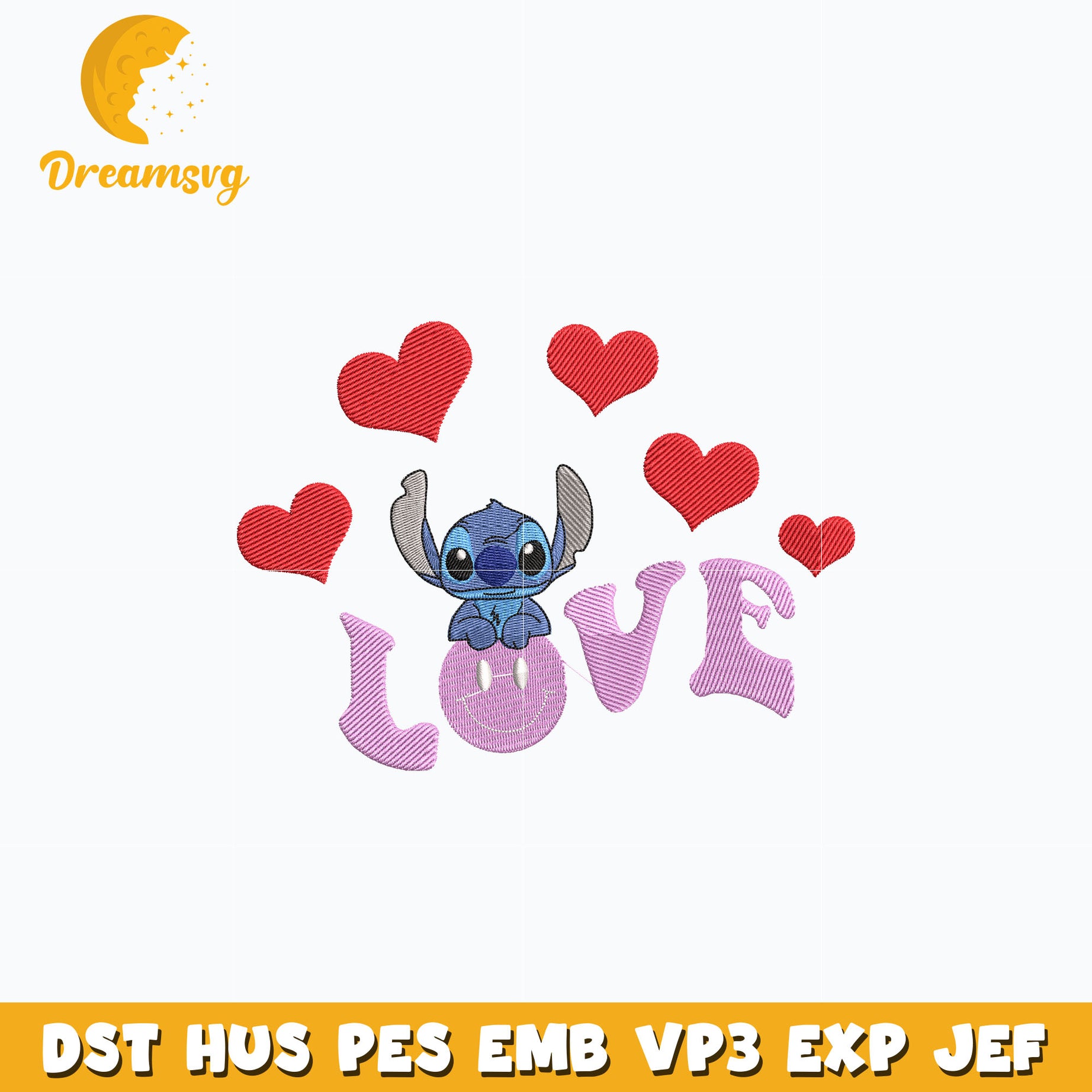 Stitch Inlove Stitch love valentine embroidery design – DreamSVG Store