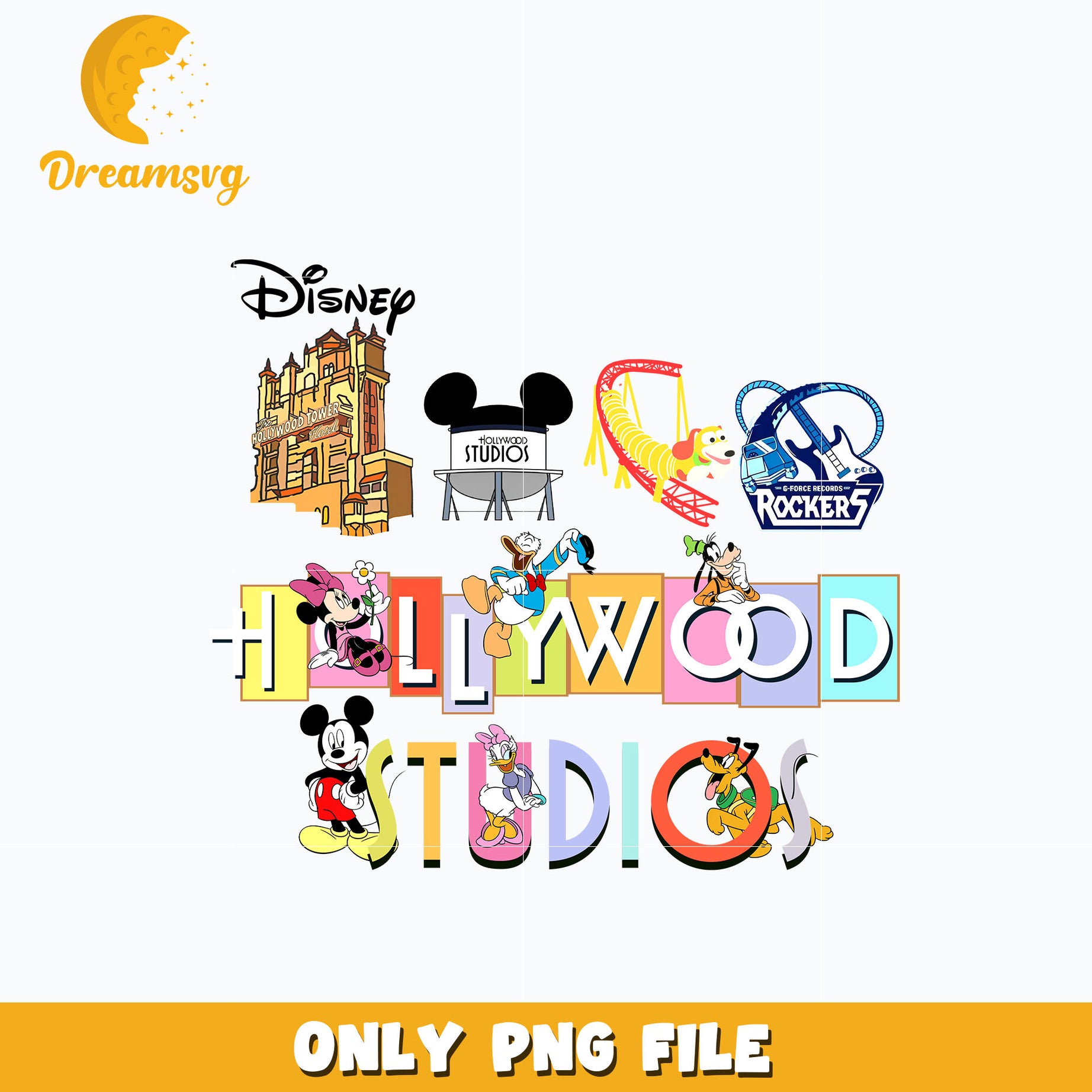 Disney hollywood studios design png, digital download