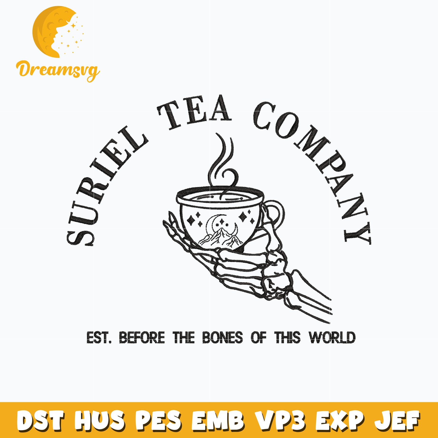 Suriel tea company embroidery design