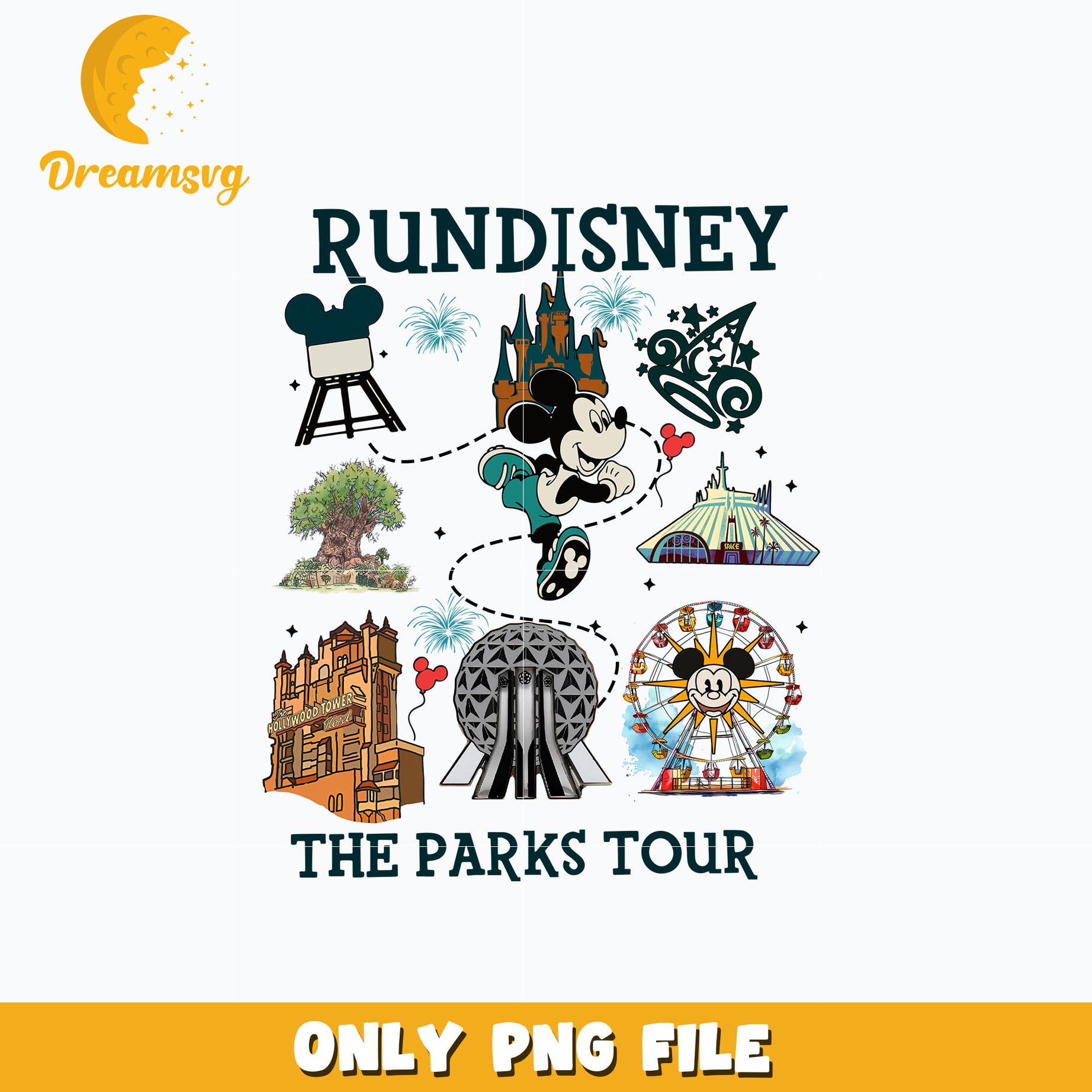 Rundisney the parks tous png, digital download