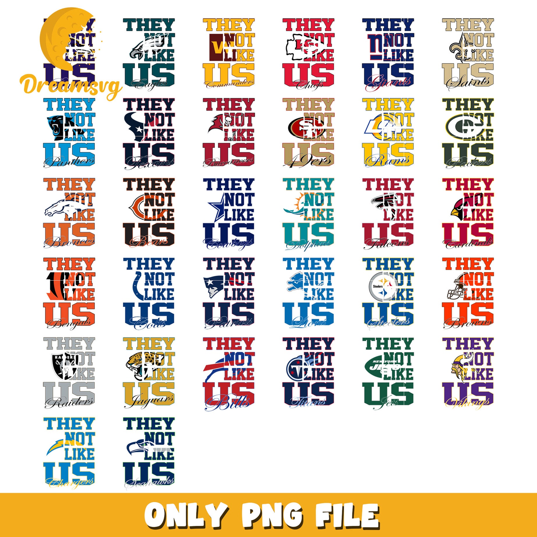 Logo nfl they not like us bundle png, logo nfl png, nfl png