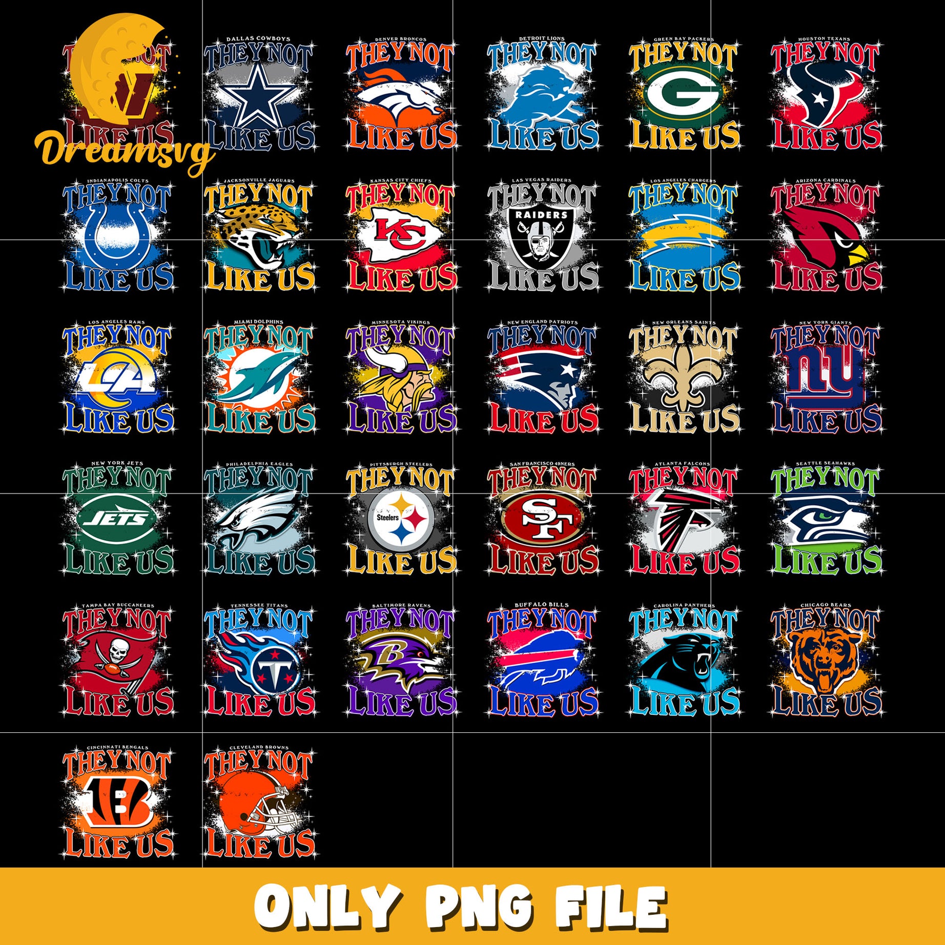 They not like us logo design bundle png, logo nfl png, nfl png