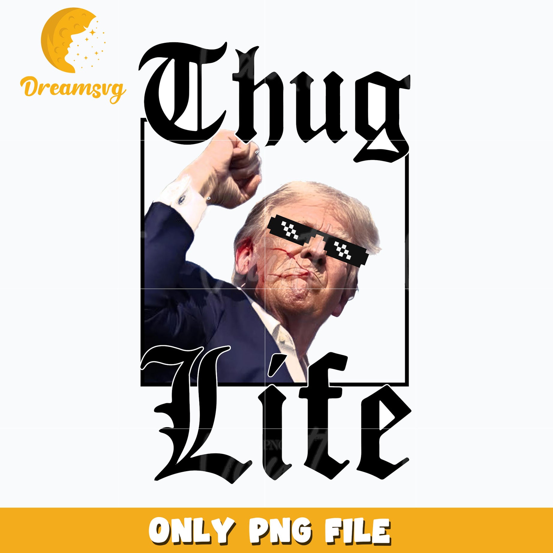 Trump Shot Thug Life Attempted Assassination, Donald Trump PNG