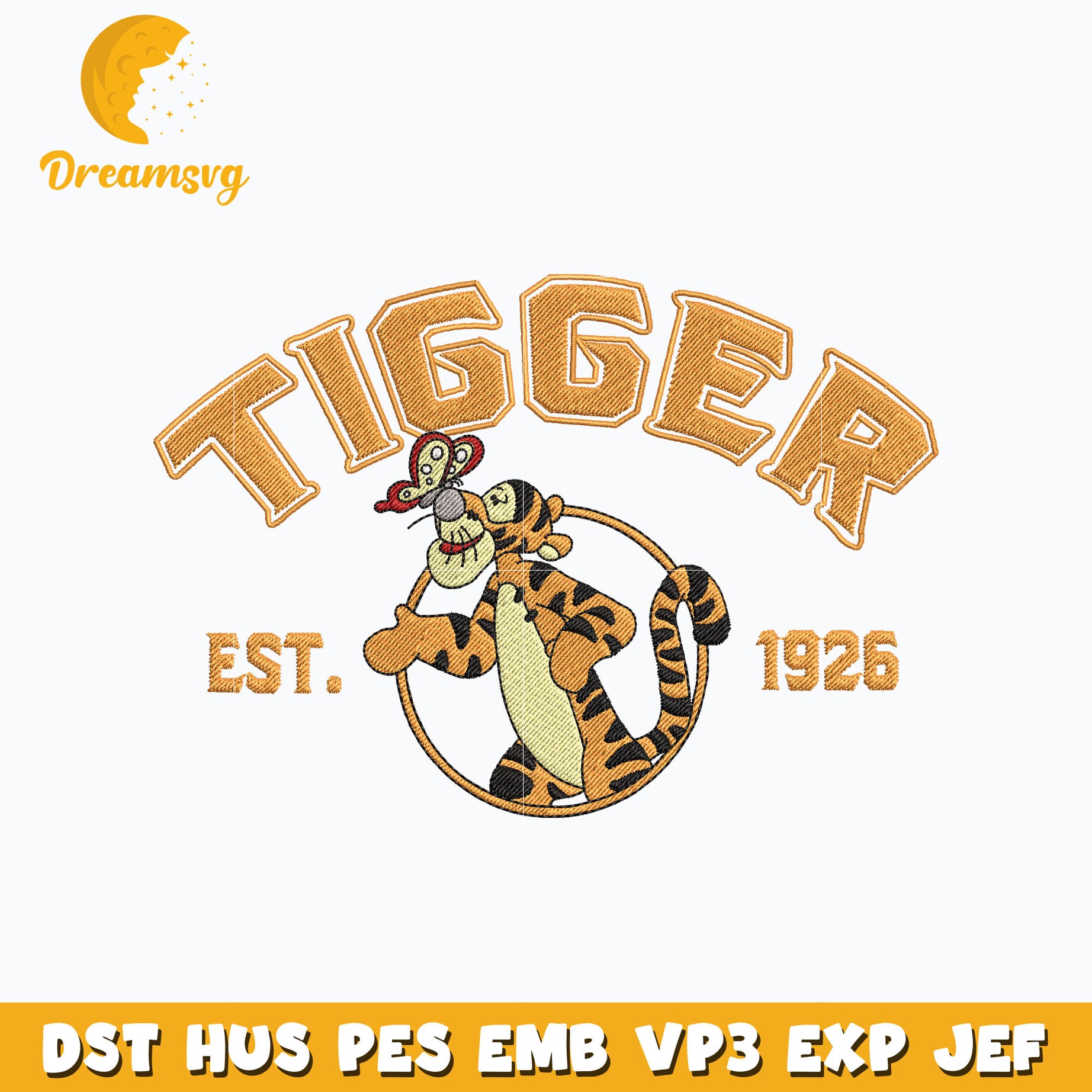 Tiger est 1928 embroidery