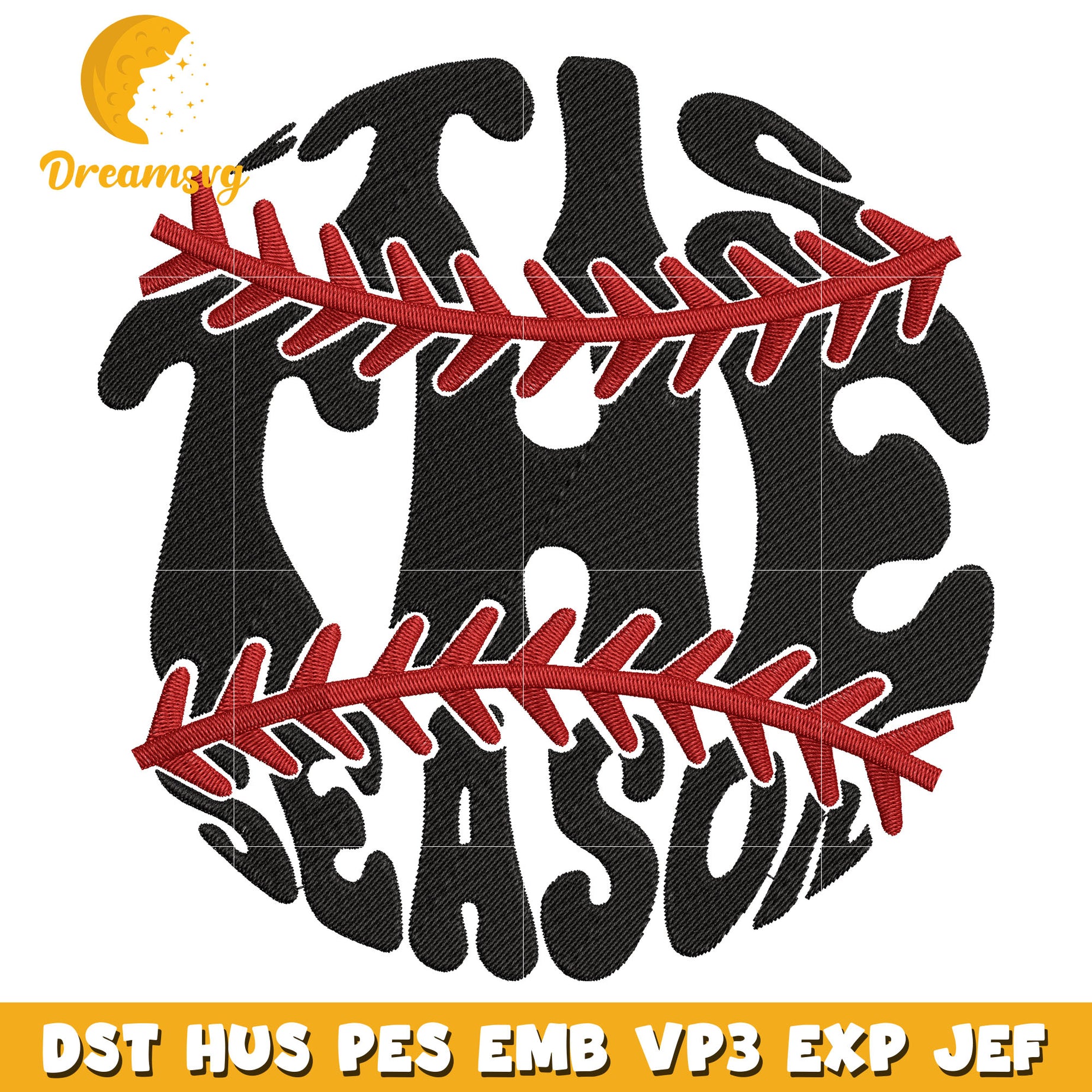 Tis The Season Baseball embroidery design