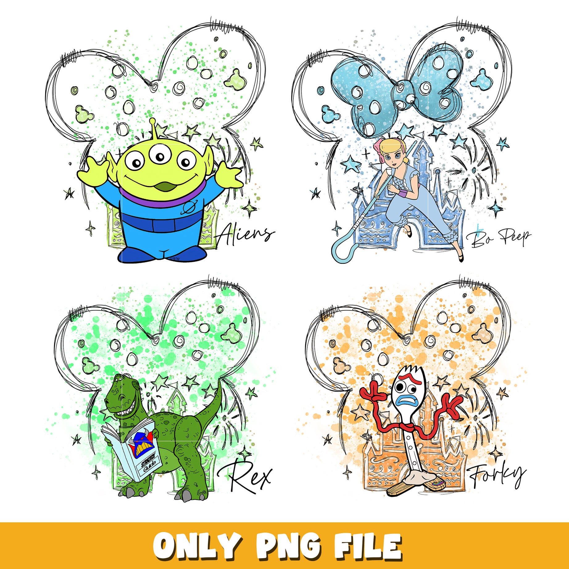  Toy Story Mickey Head  bundle png,  Toy Story png, Disney cartoon png, Digital download 