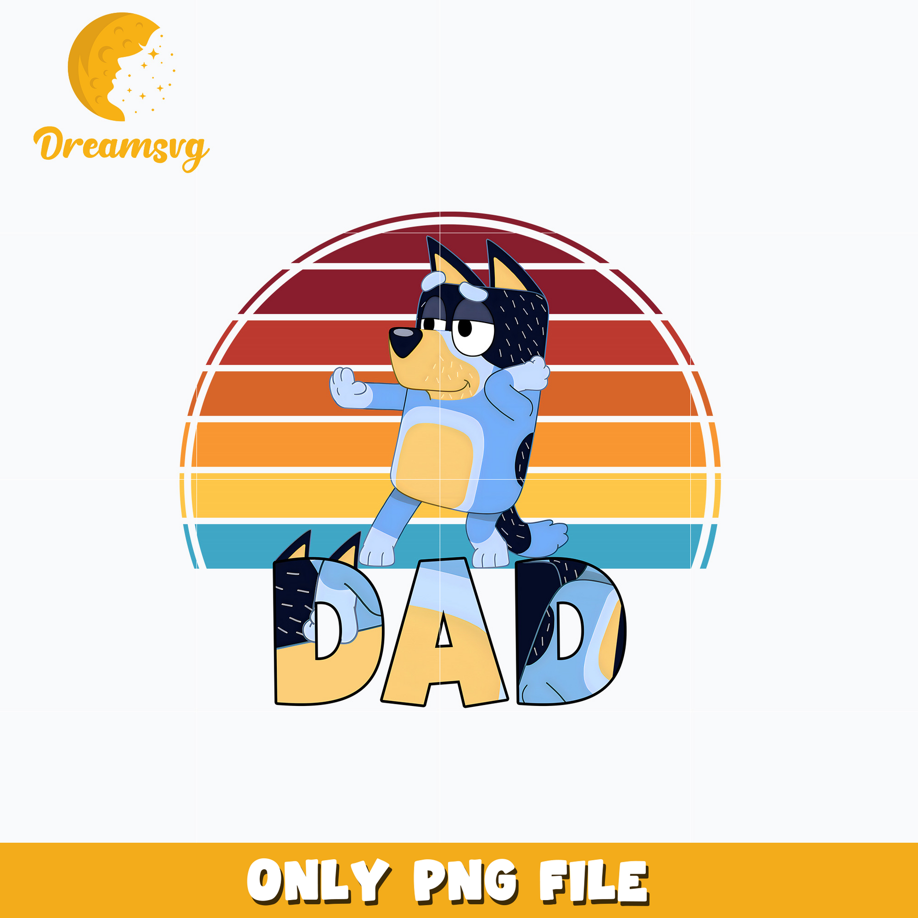 Bluey bandit summer dad cartoon png