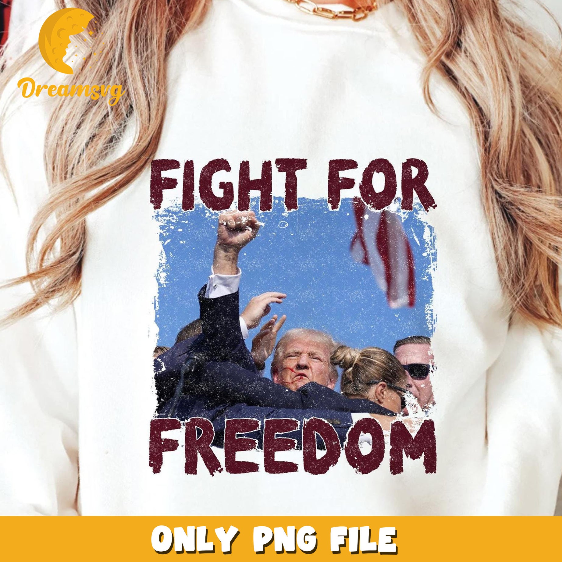 Trump Fight for freedom Png, Trump Assasinaton png