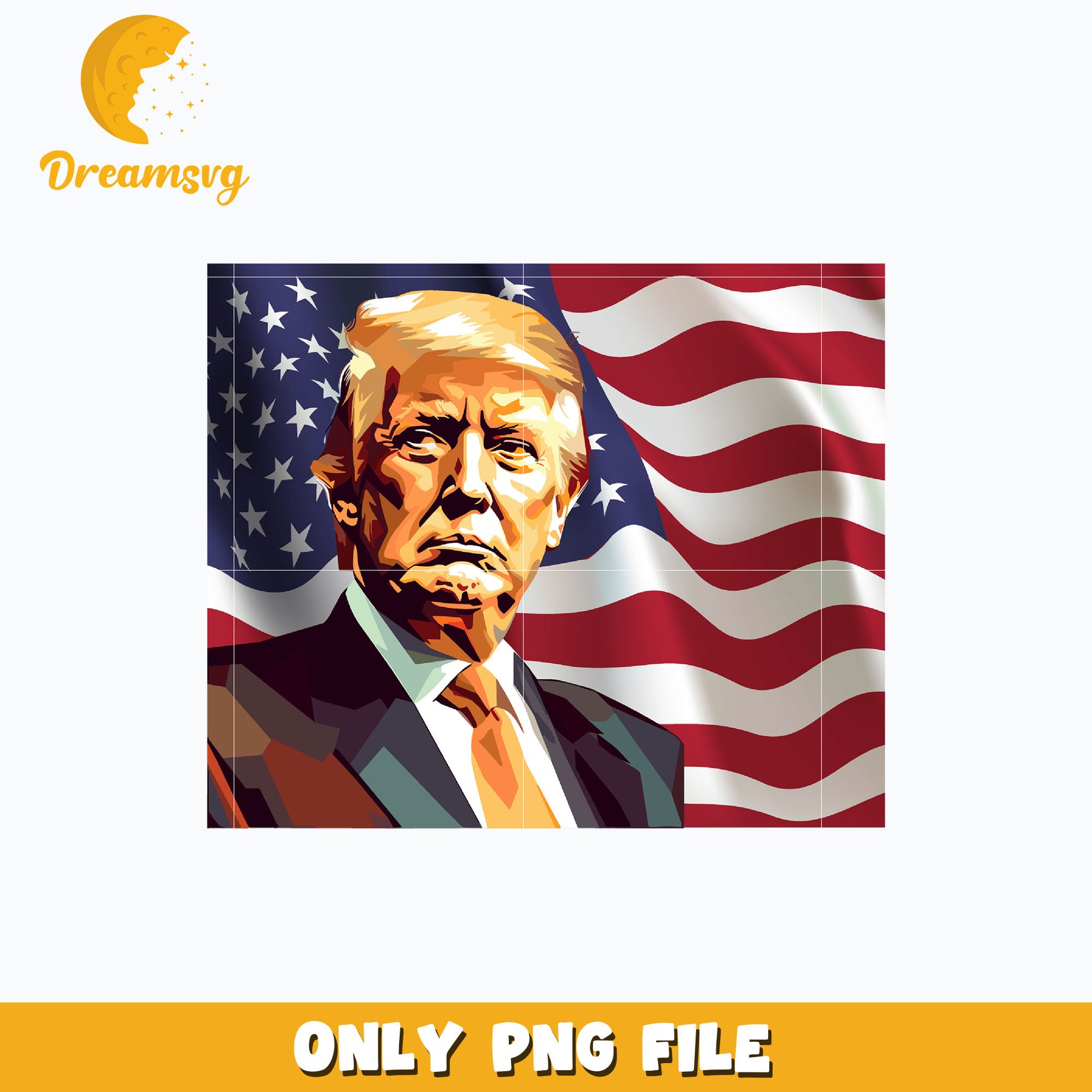 Trump flag America png, trending png, instant download